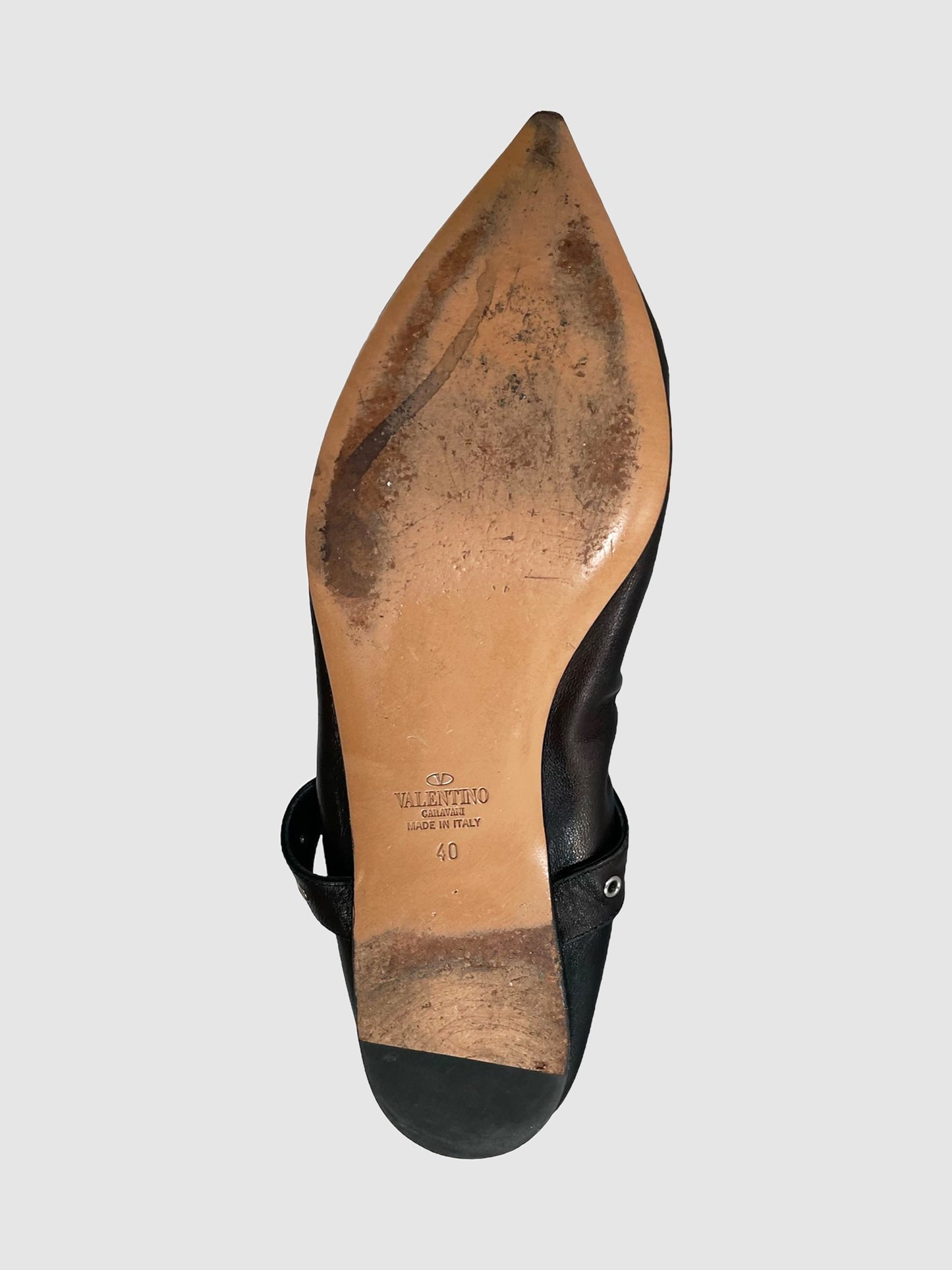 Valentino Love Latch Ankle Strap Scrunchie Ballerina Flats - Size 40
