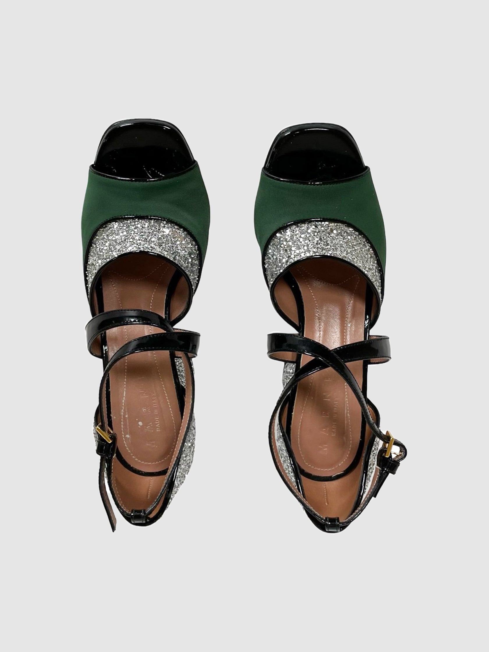 Marni Glitter and Fabric Pumps - Size 37.5