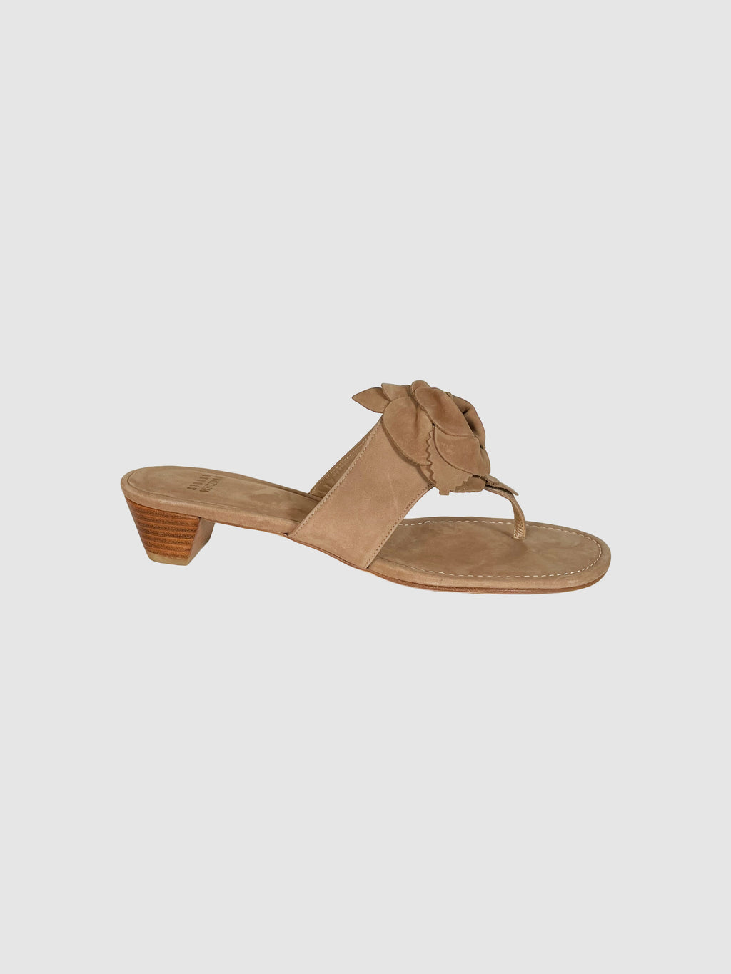 Stuart Weitzman Suede Rosette Sandals - Size 10