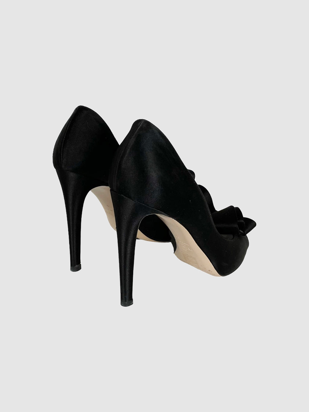 Satin Open Toe Pumps - Size 39
