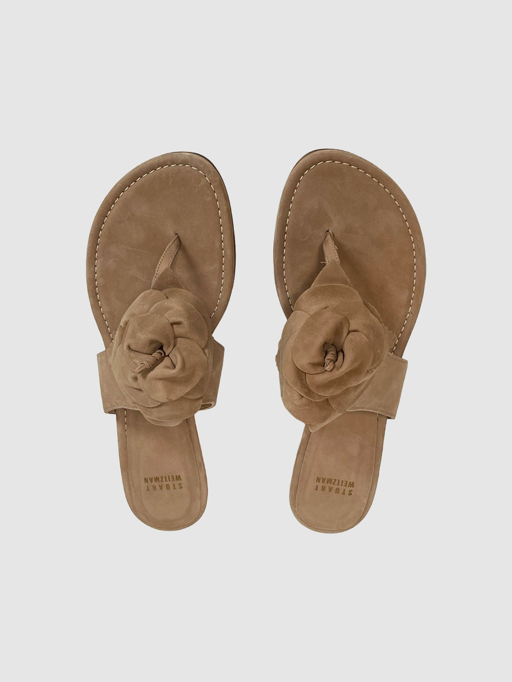 Stuart Weitzman Suede Rosette Sandals - Size 10