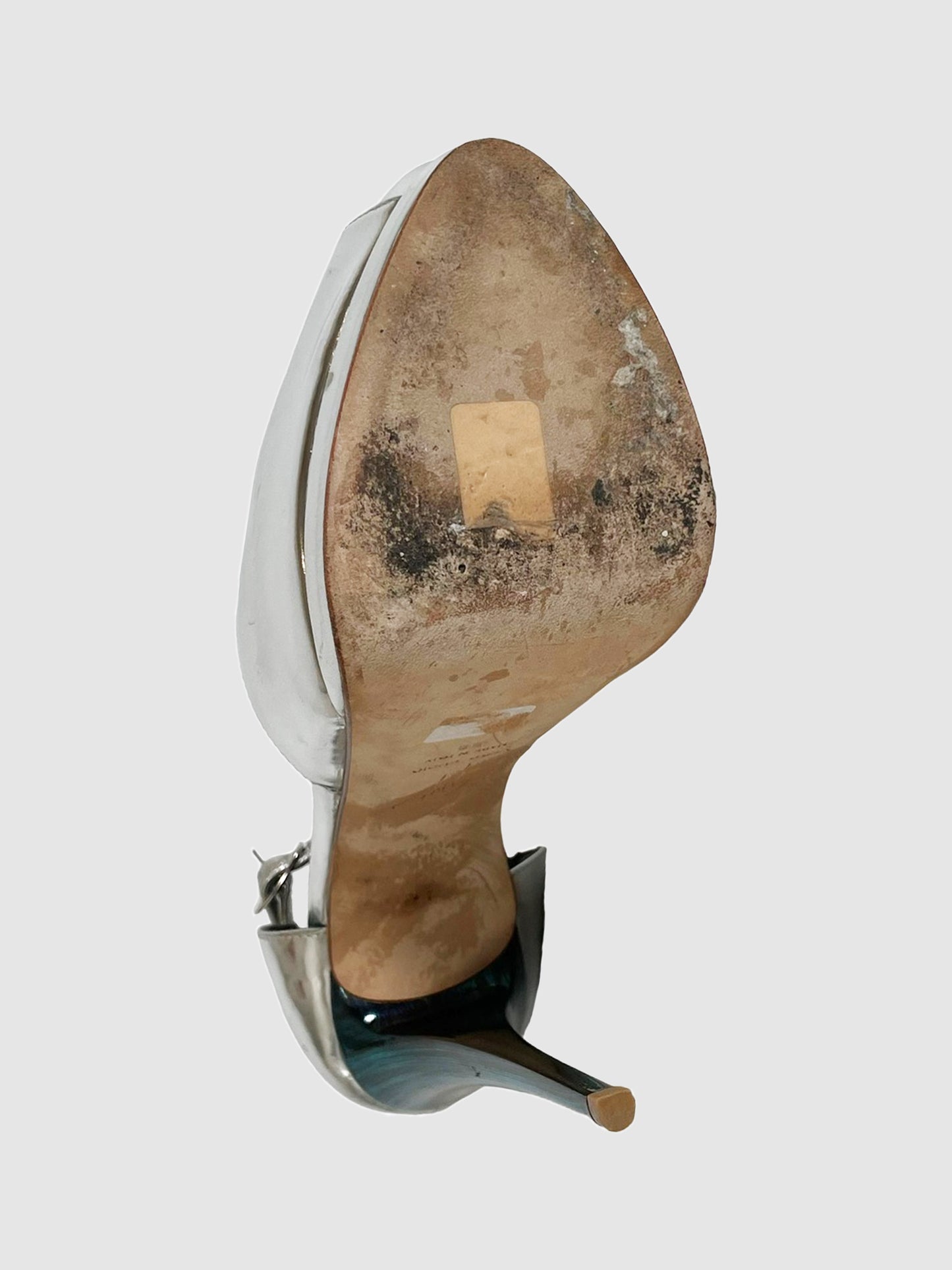 Giuseppe Zanotti Silver and Blue Platform Heels - Size 38