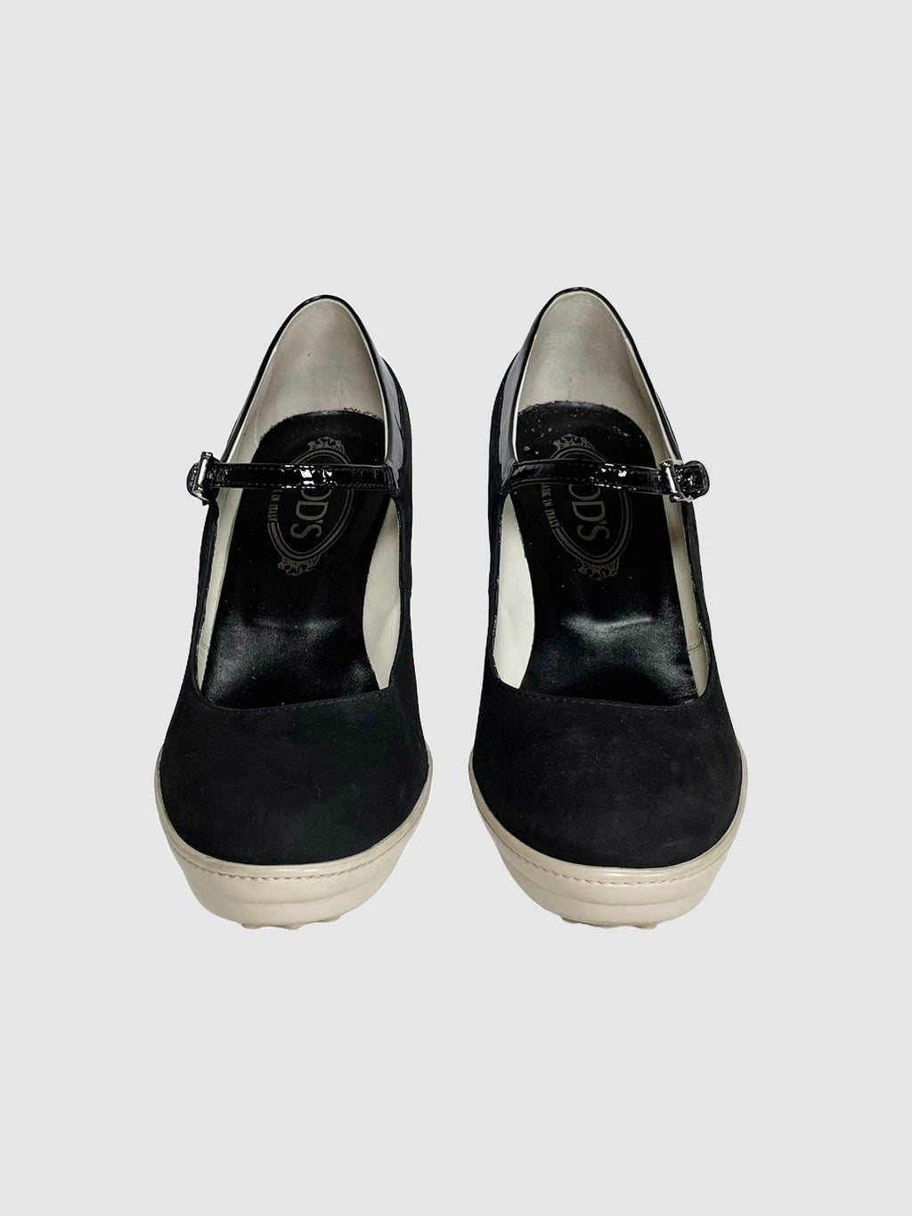 Tod's Black Suede Leather Mary Janes - Size 37