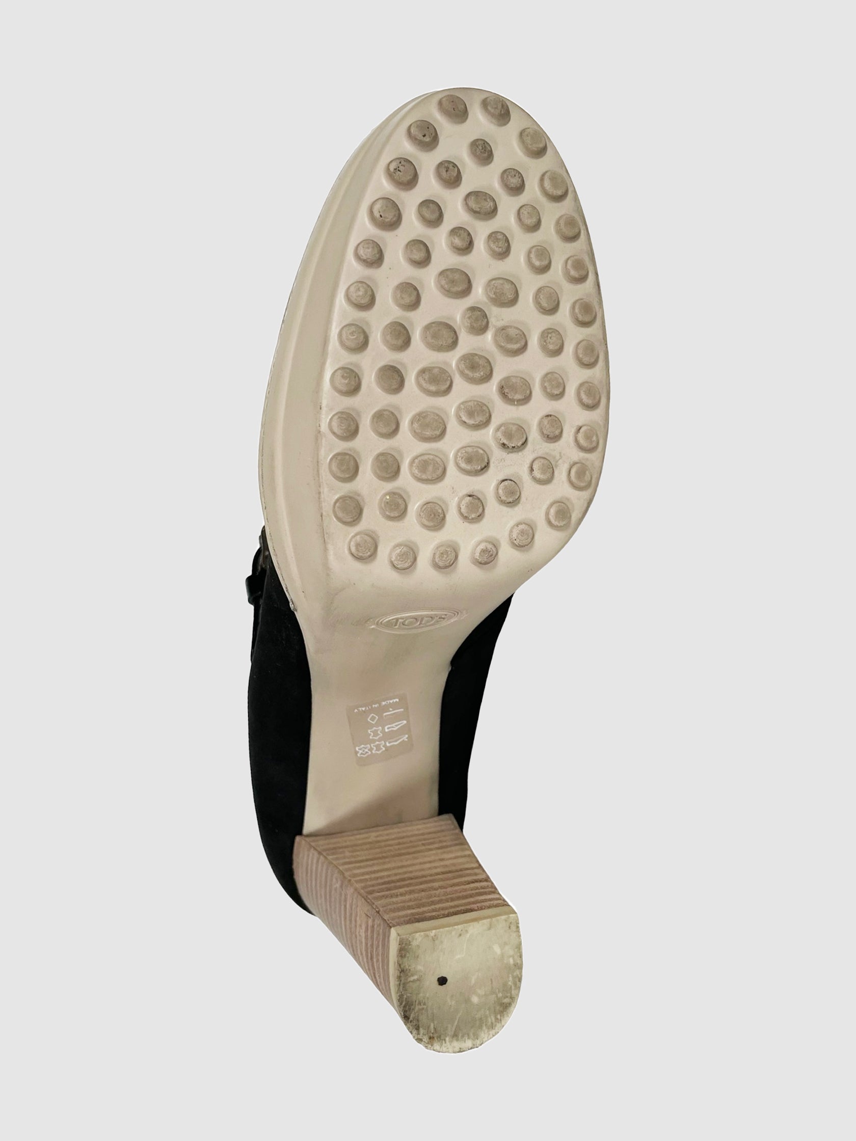 Tod's Black Suede Leather Mary Janes - Size 37