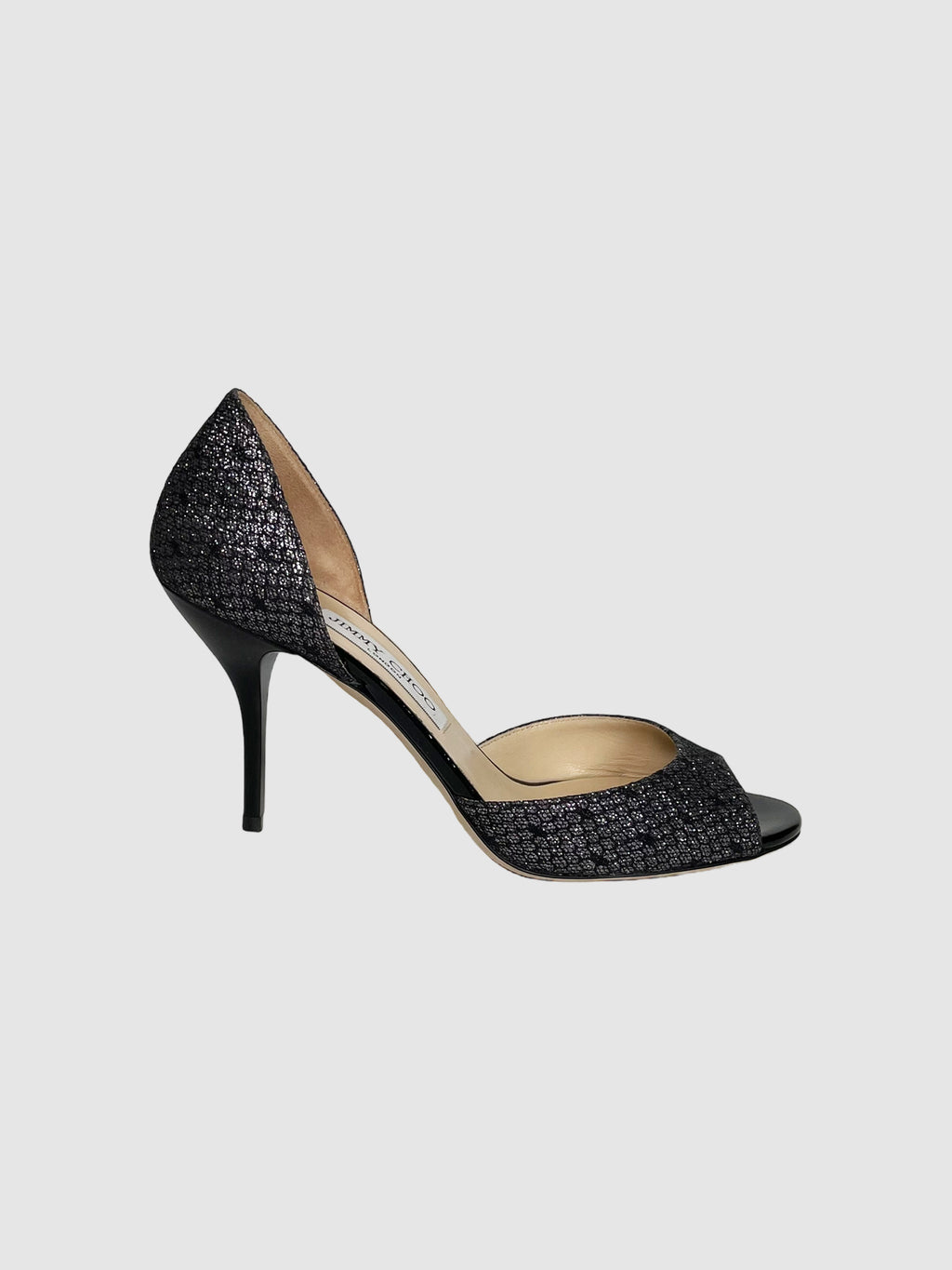Glitter Peep Toe Pumps - Size 37.5