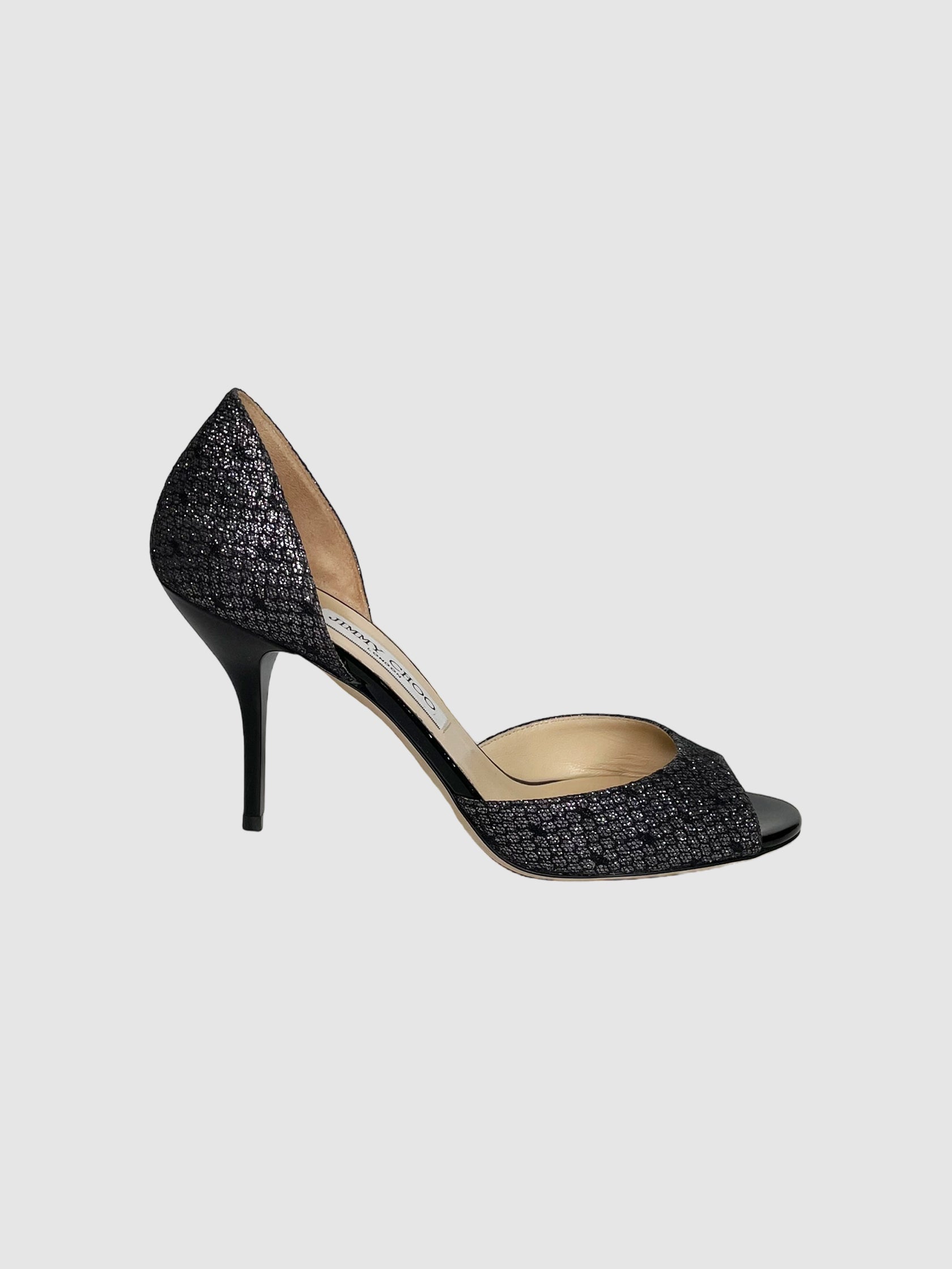Glitter Peep Toe Pumps - Size 37.5