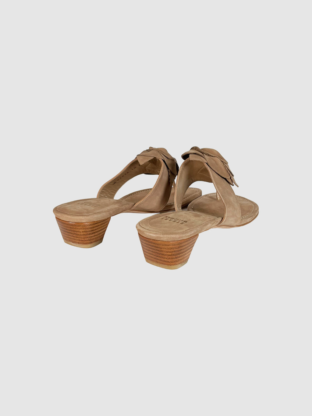 Stuart Weitzman Suede Rosette Sandals - Size 10