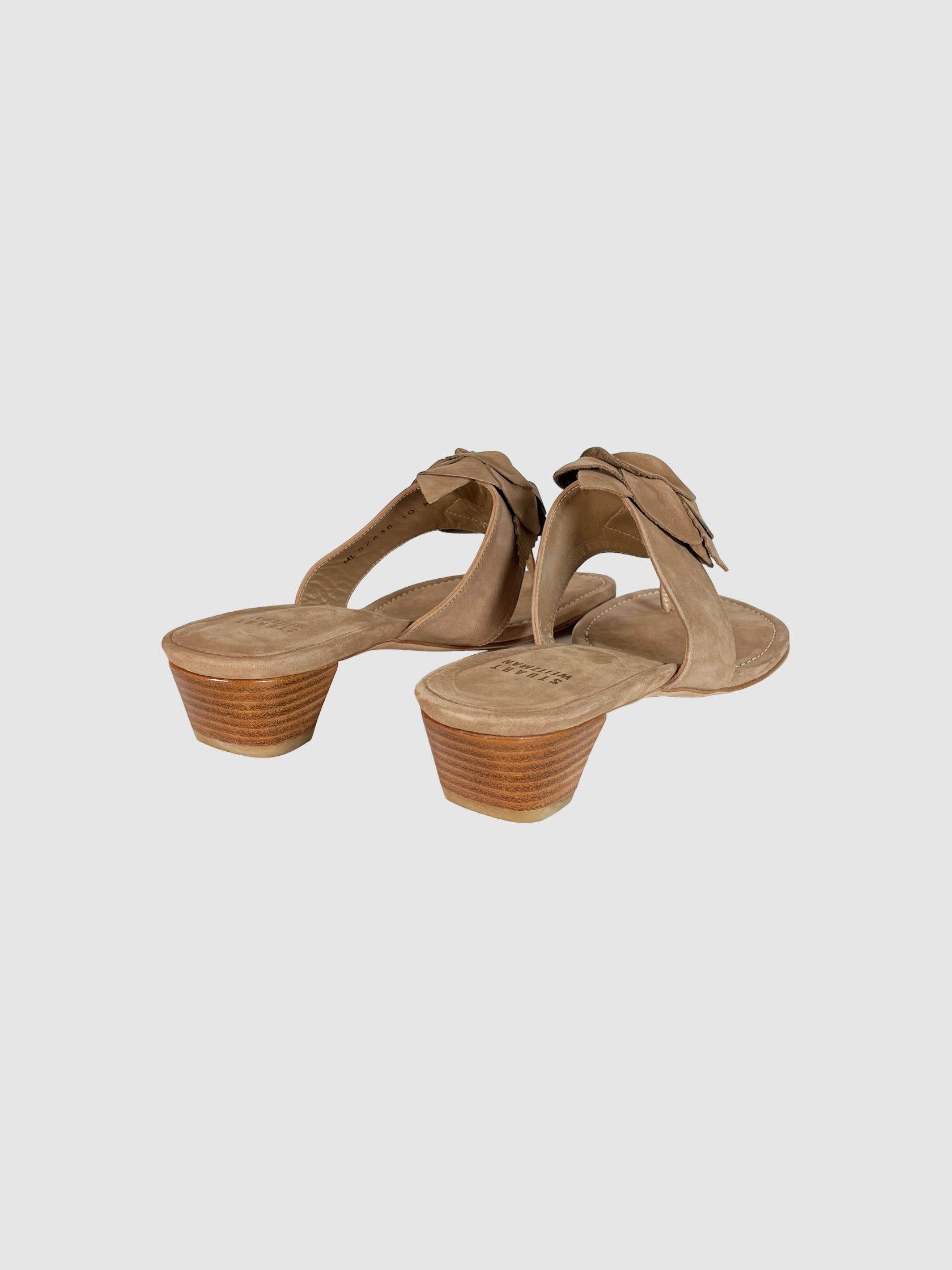 Stuart Weitzman Suede Rosette Sandals - Size 10