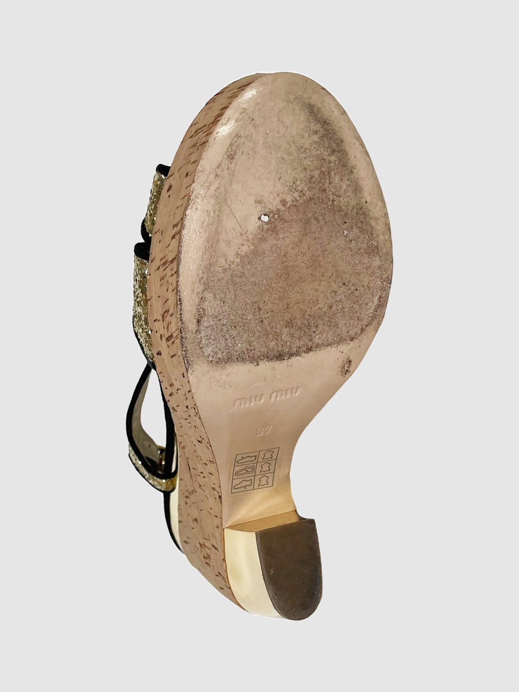 Glitter Strappy Platform Wedges - Size 37