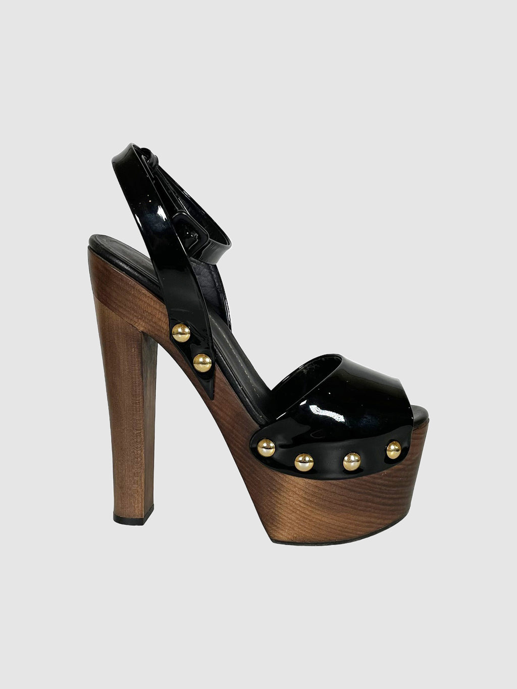 Giuseppe Zanotti Patent Leather Pumps with Wooden Platform - Size 39