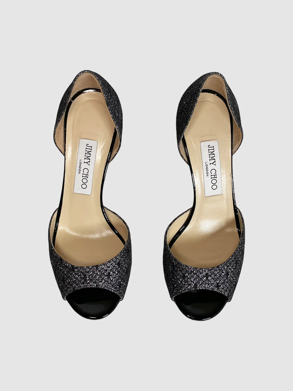 Glitter Peep Toe Pumps - Size 37.5