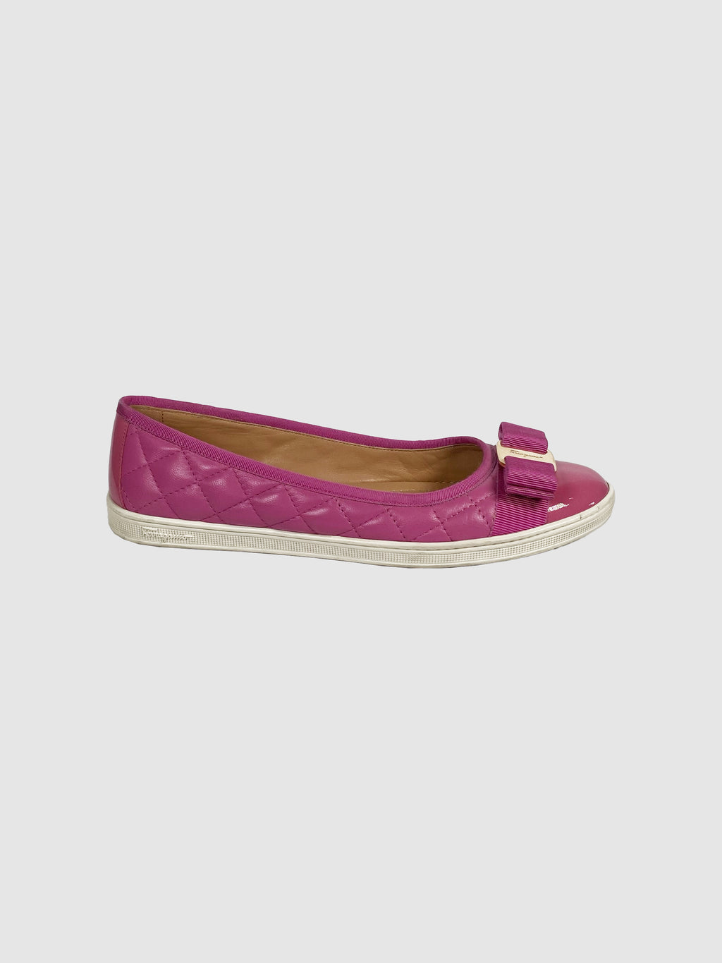 Patent Quilted Leather Flats - Size 7
