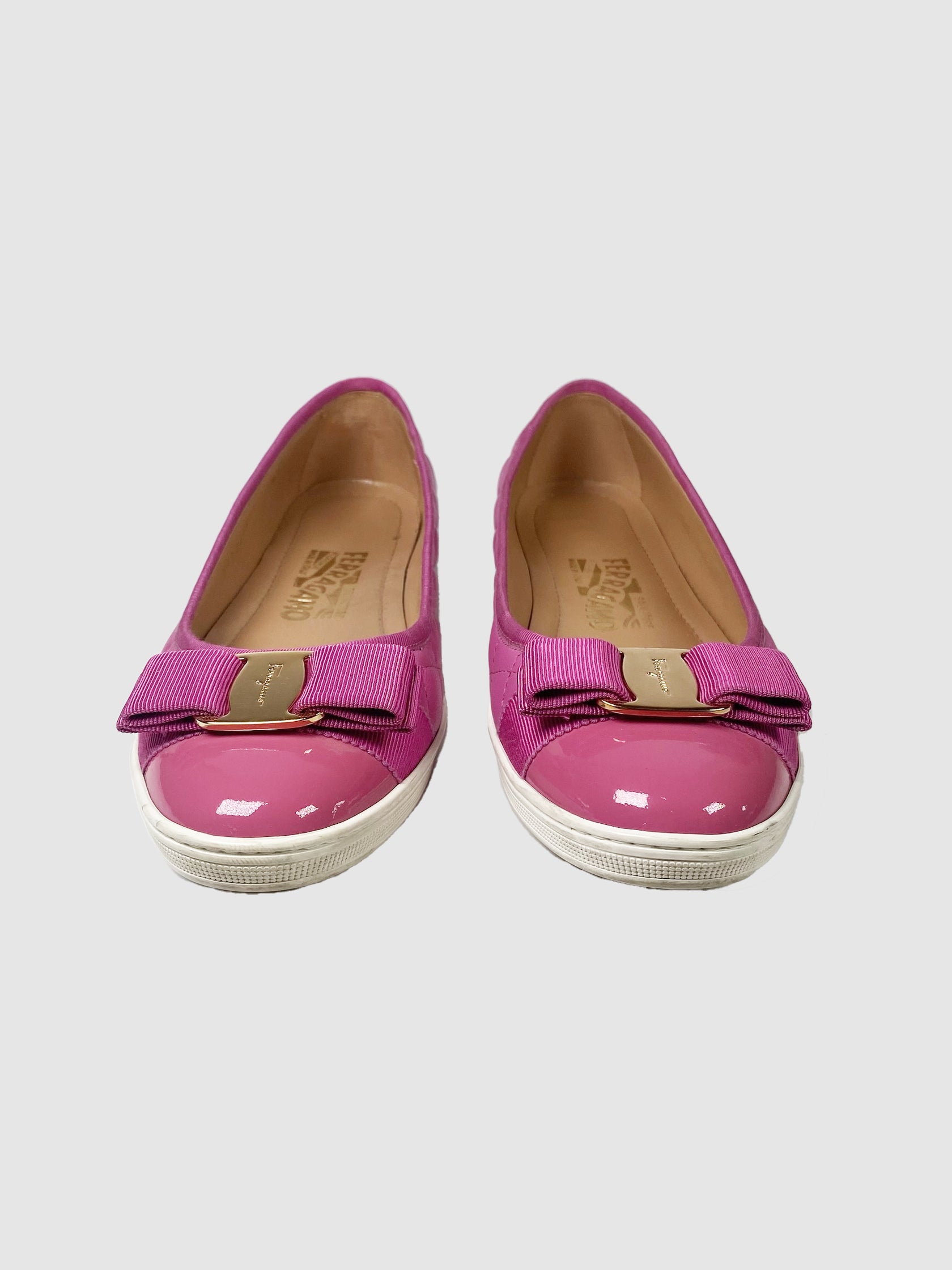 Patent Quilted Leather Flats - Size 7