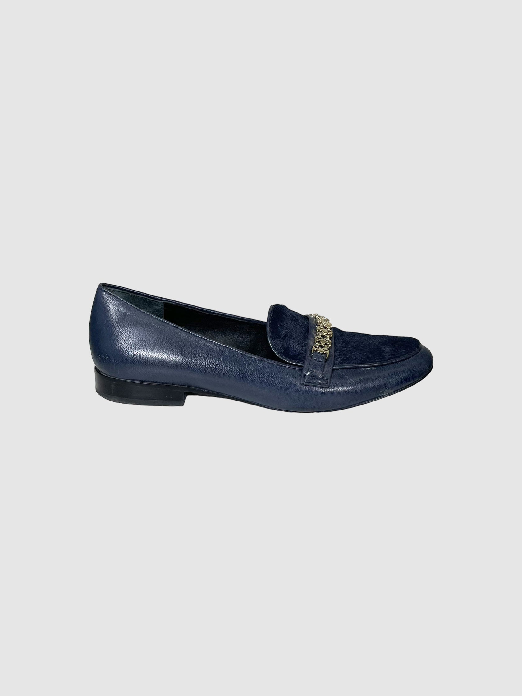 Tory Burch Leather and Pony Hair Loafers - Size 8.5
