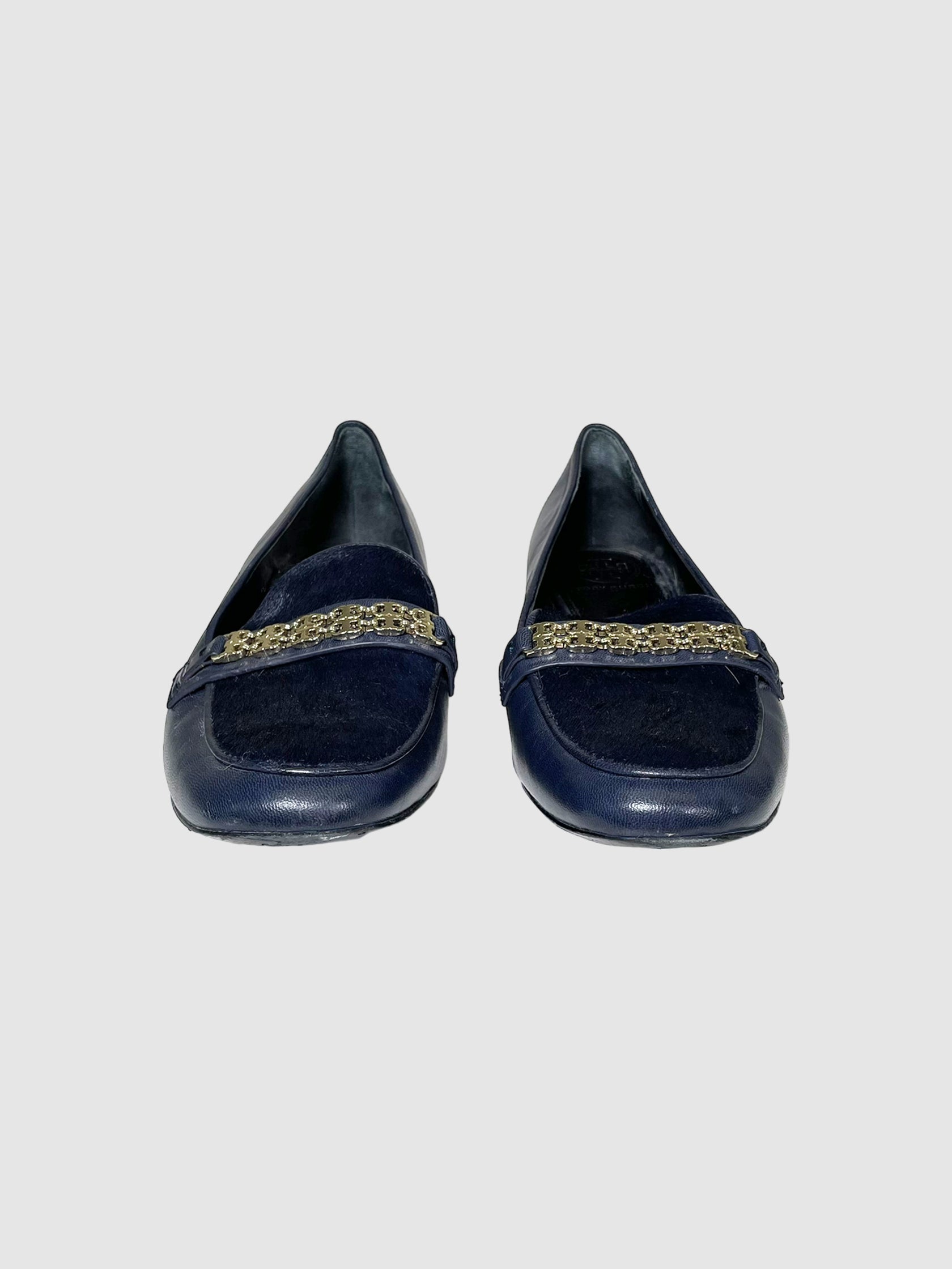 Tory Burch Leather and Pony Hair Loafers - Size 8.5