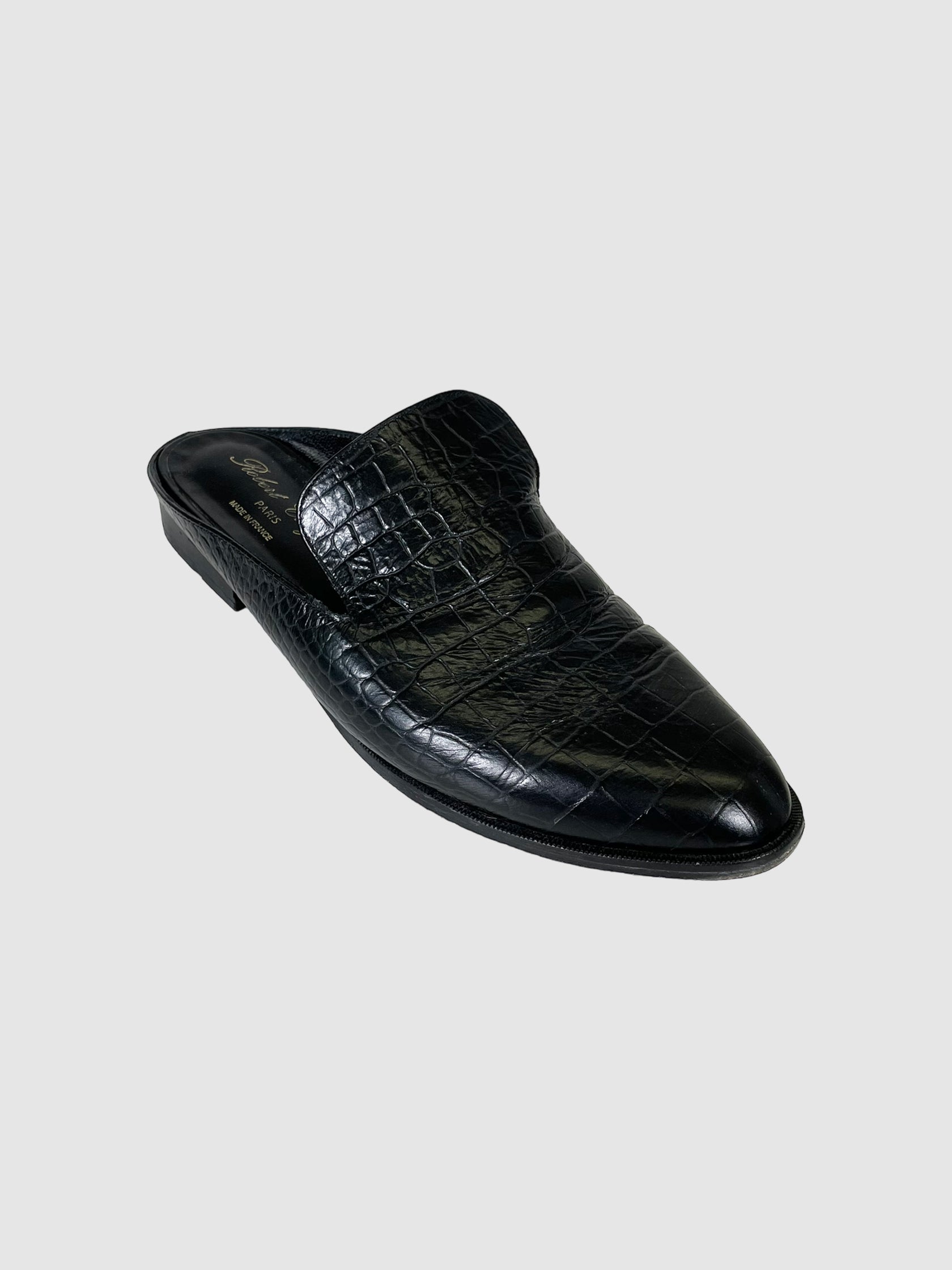 Croc Embossed Mules - Size 38.5