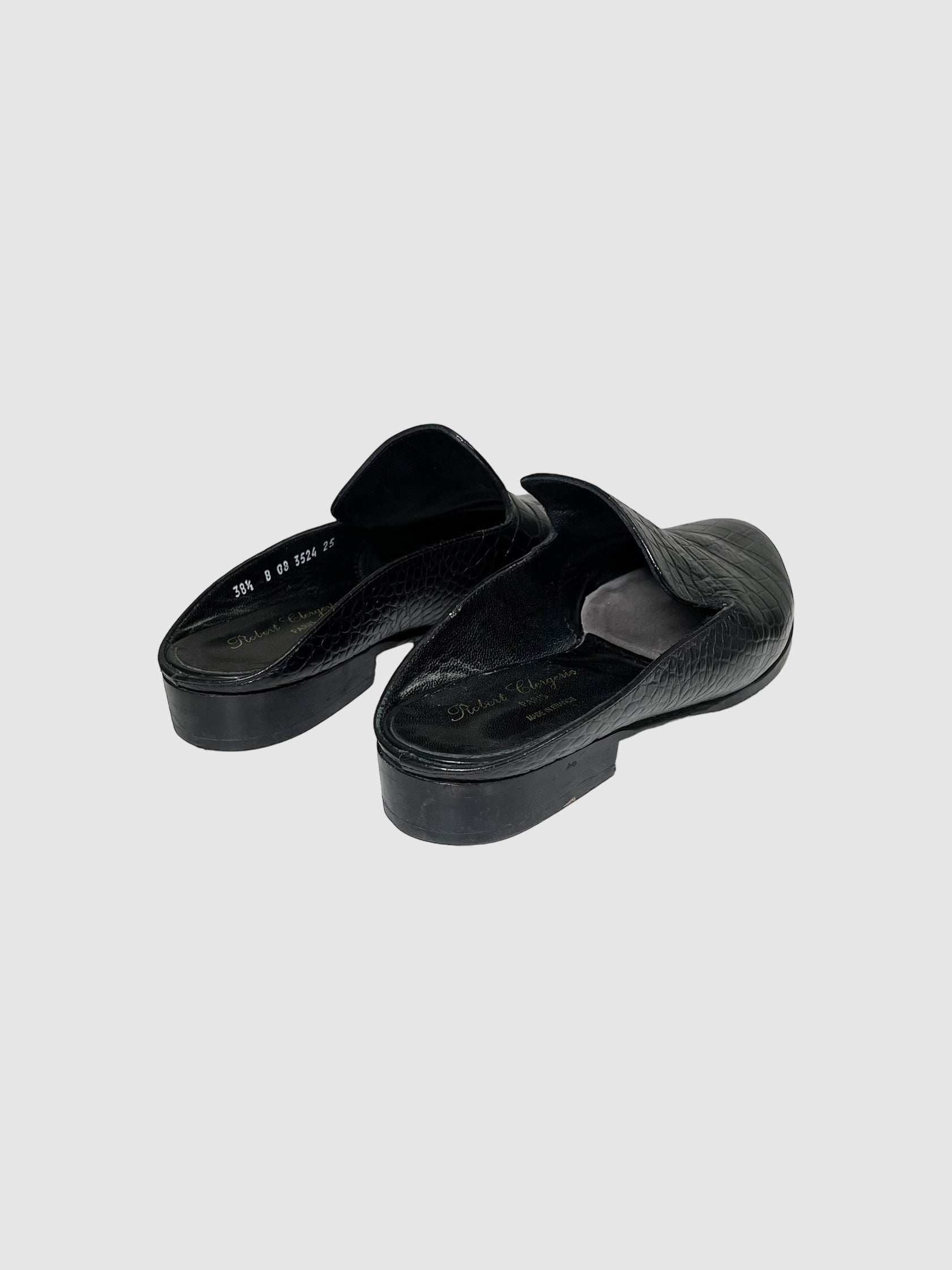 Croc Embossed Mules - Size 38.5