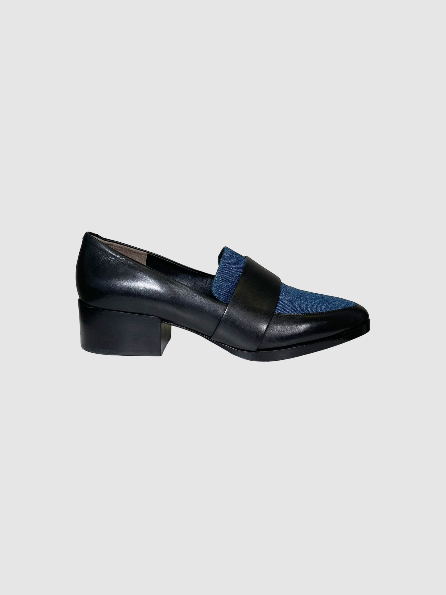 3.1 Phillip Lim Leather and Denim Loafers - Size 40