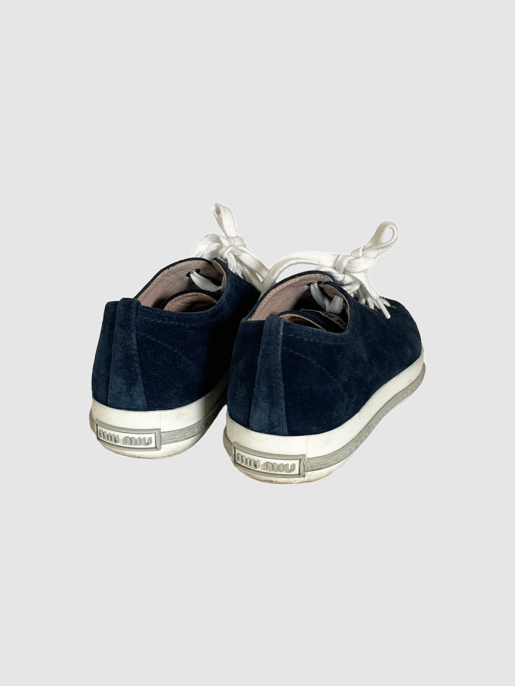 Miu Miu Suede Metal Cap Sneakers - Size 36