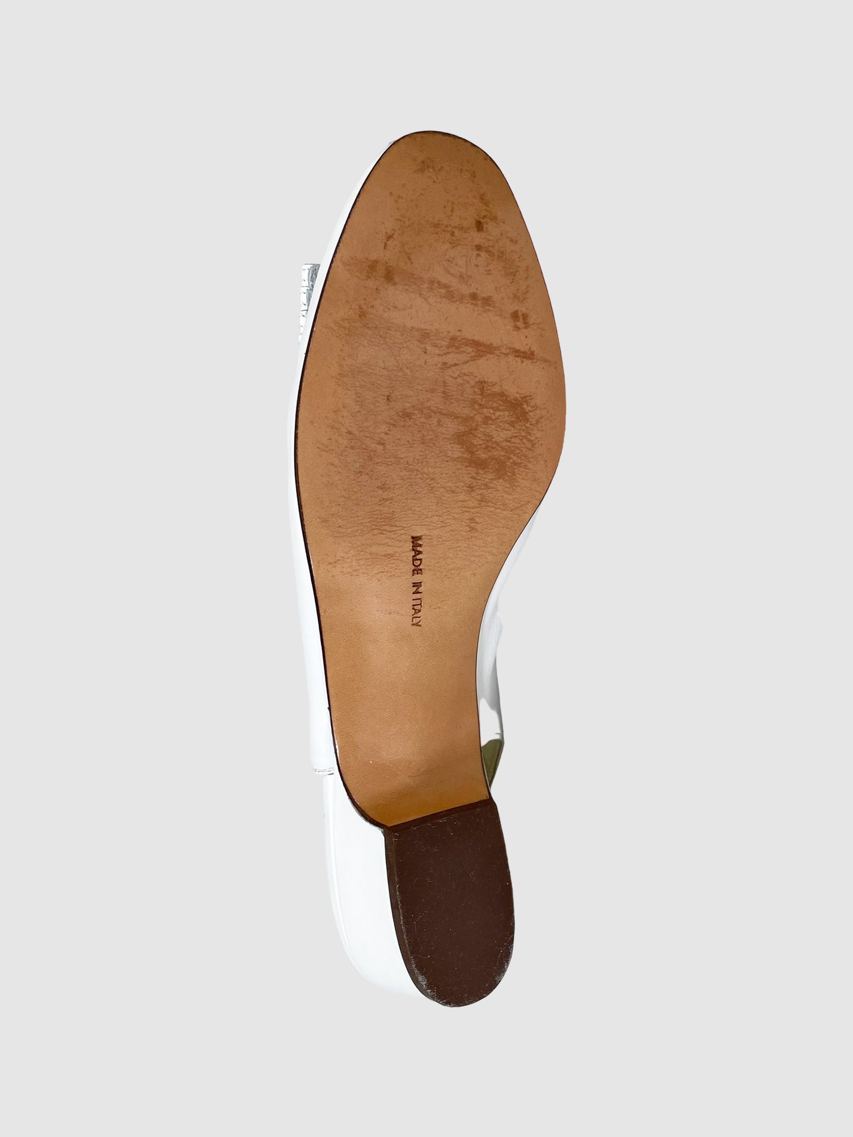 Salvatore Ferragamo Slingback Peep Toe Flats - Size 8