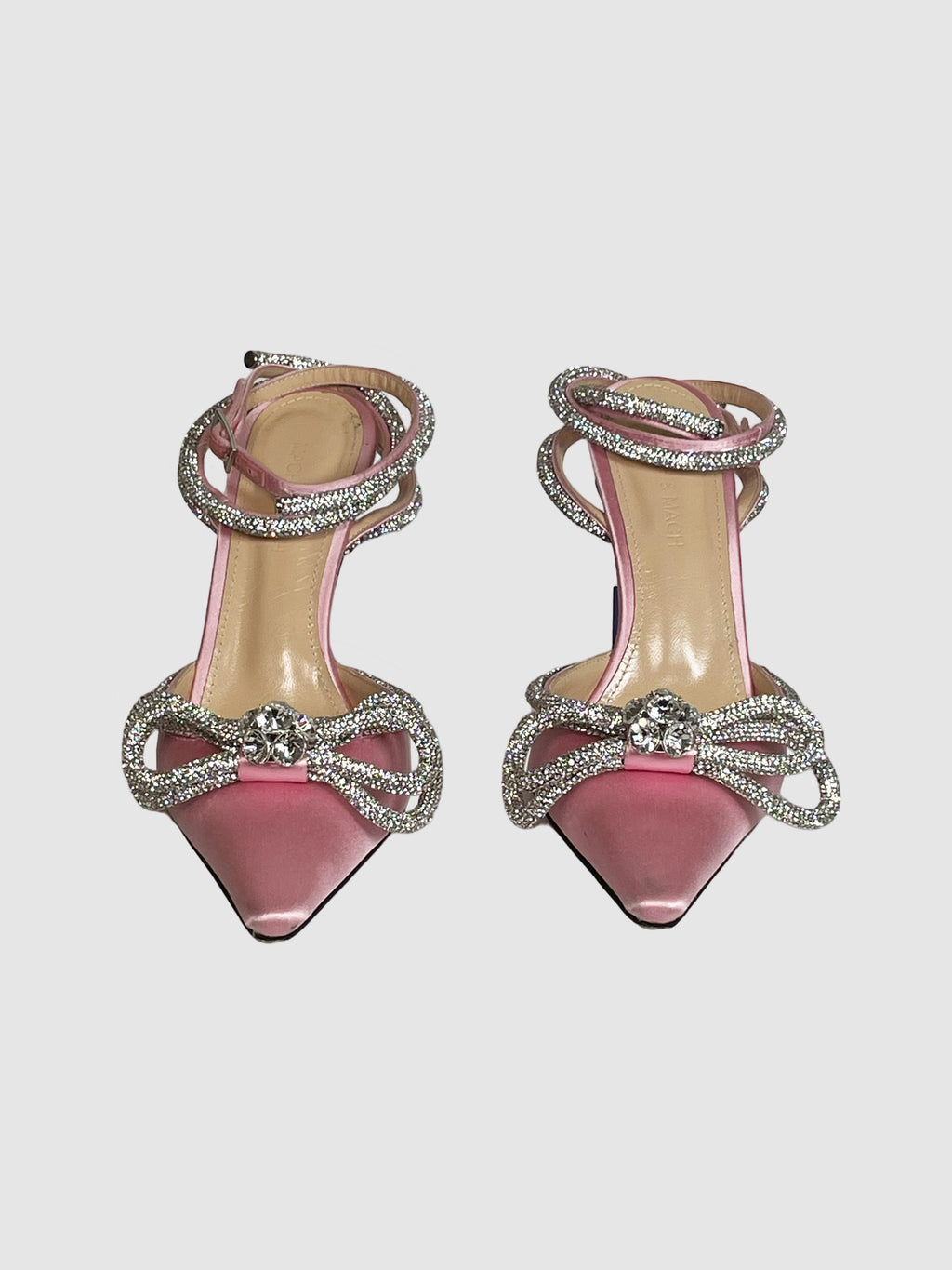 Mach & Mach Double Bow 110 Crystal and Silk-Satin Pumps - Size 37