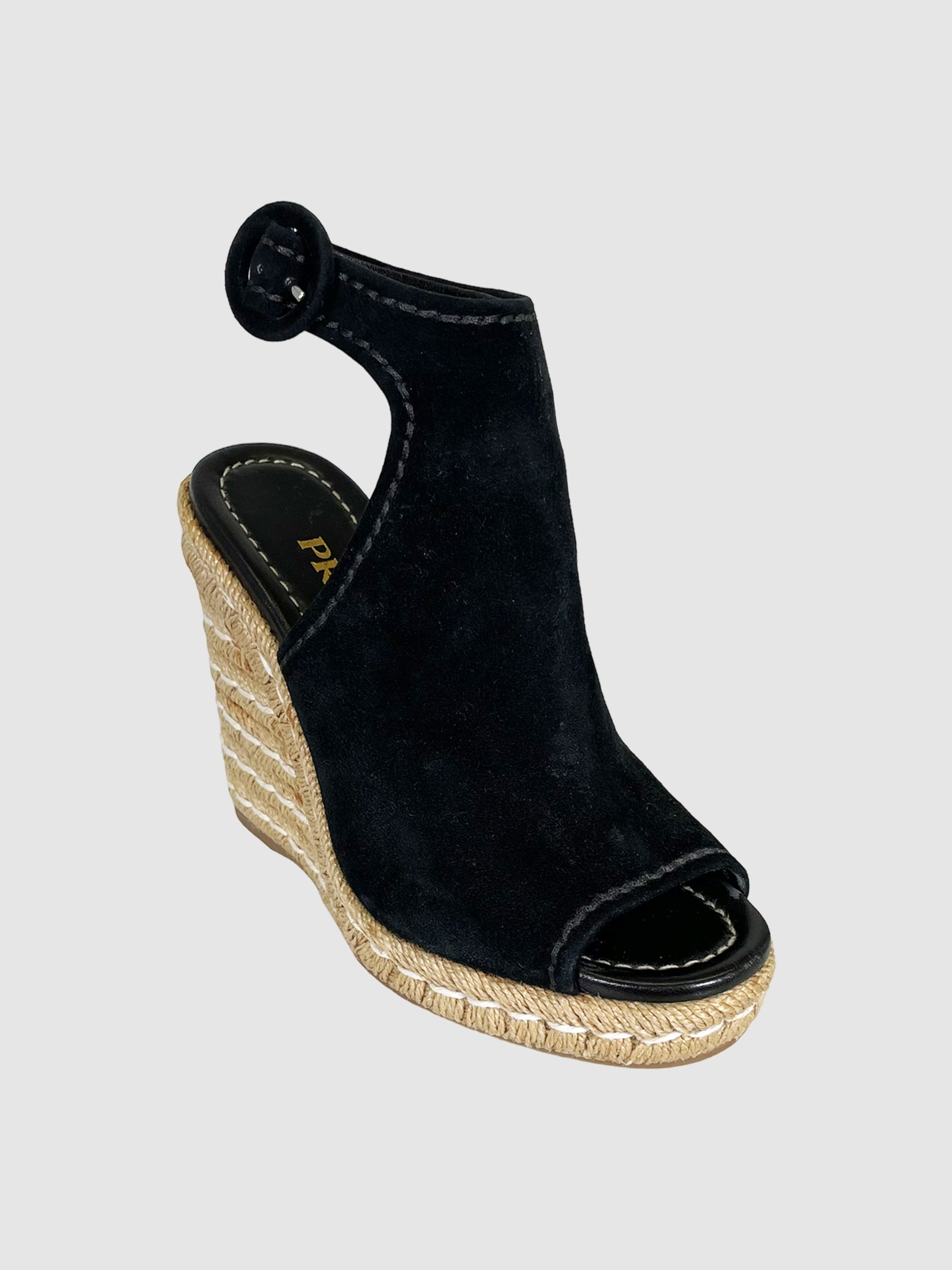 Suede Espadrille Wedges - Size 35