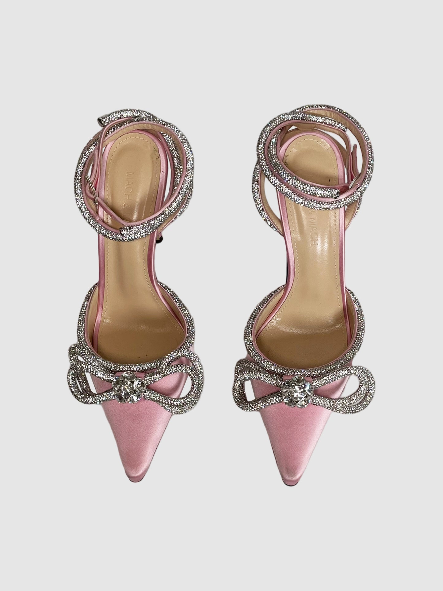 Mach & Mach Double Bow 110 Crystal and Silk-Satin Pumps - Size 37