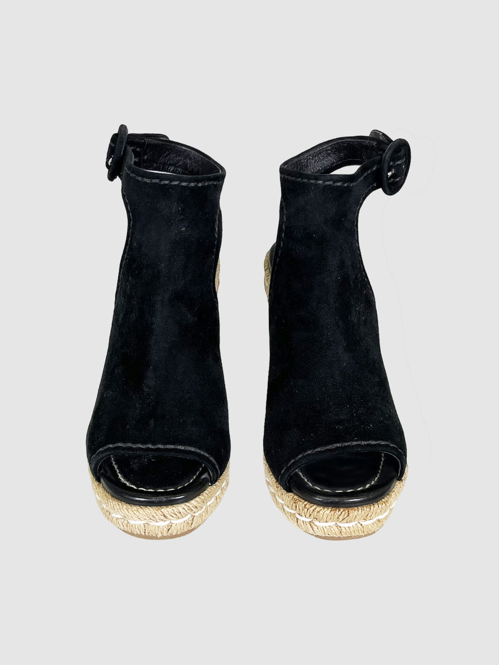 Suede Espadrille Wedges - Size 35