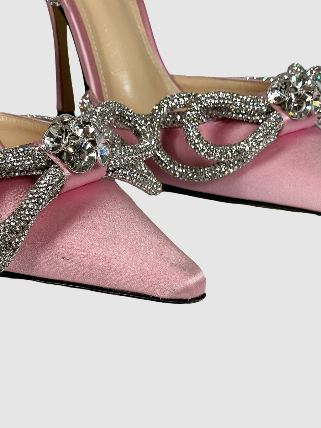 Mach & Mach Double Bow 110 Crystal and Silk-Satin Pumps - Size 37