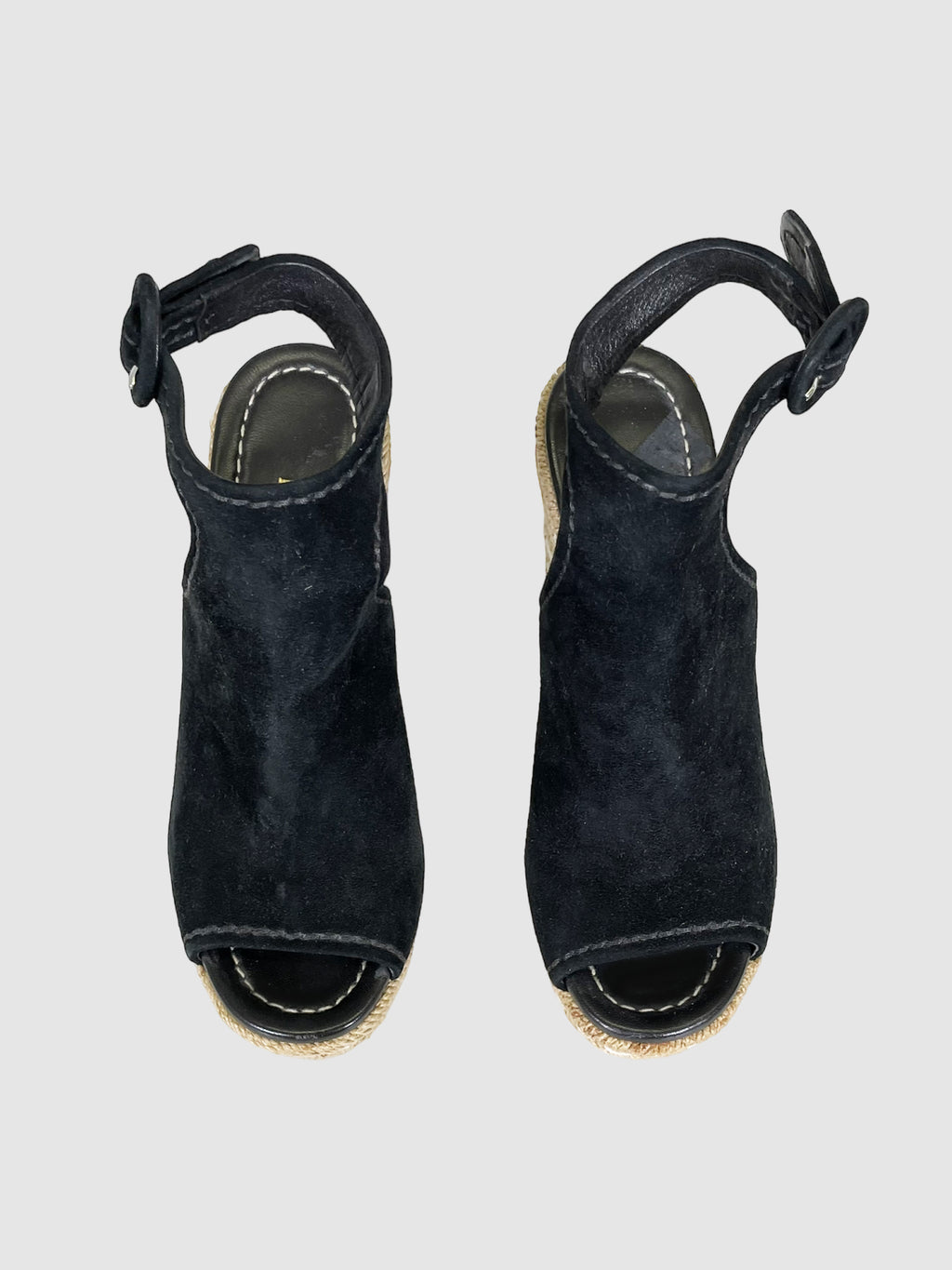 Suede Espadrille Wedges - Size 35