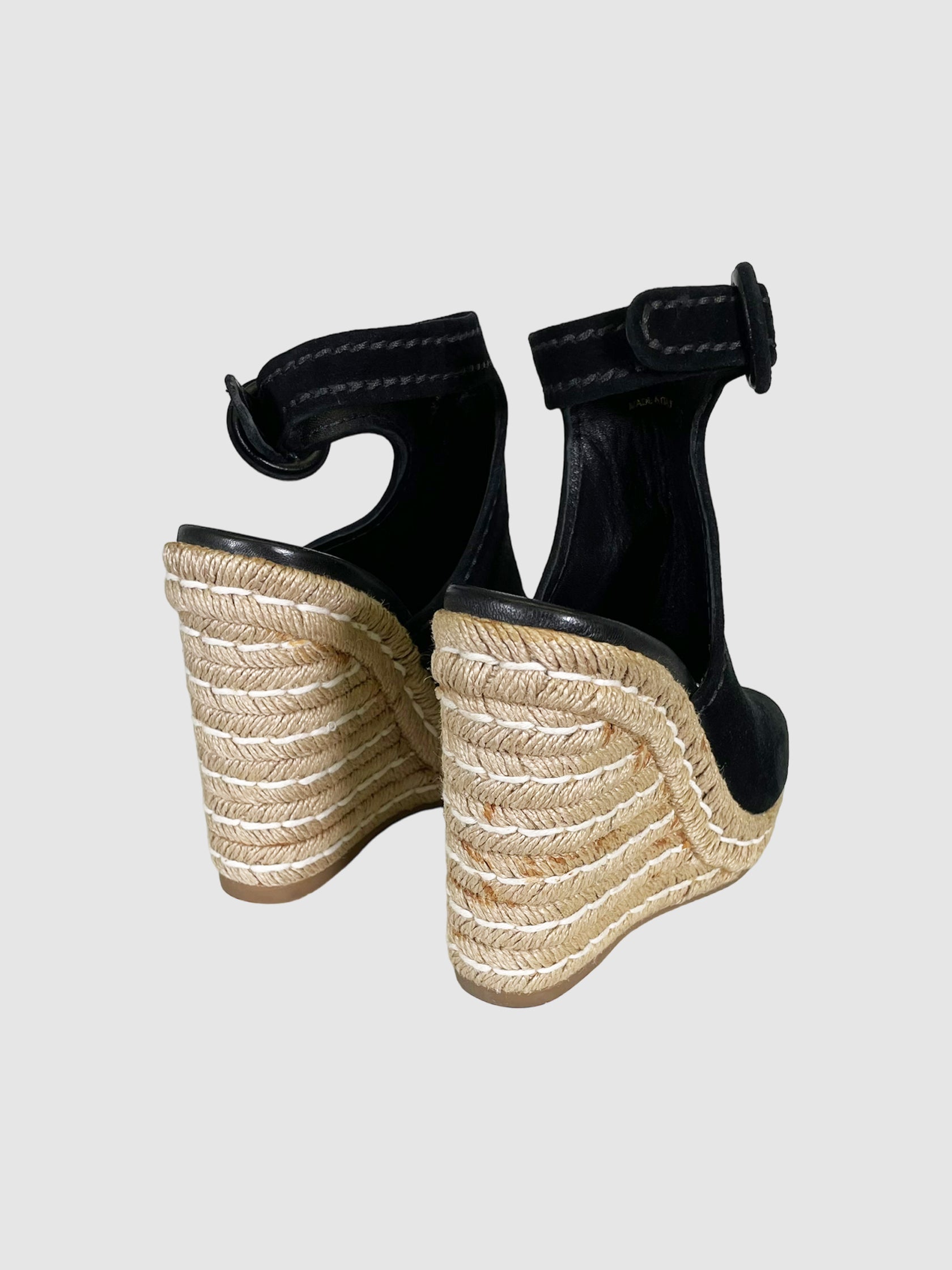 Suede Espadrille Wedges - Size 35