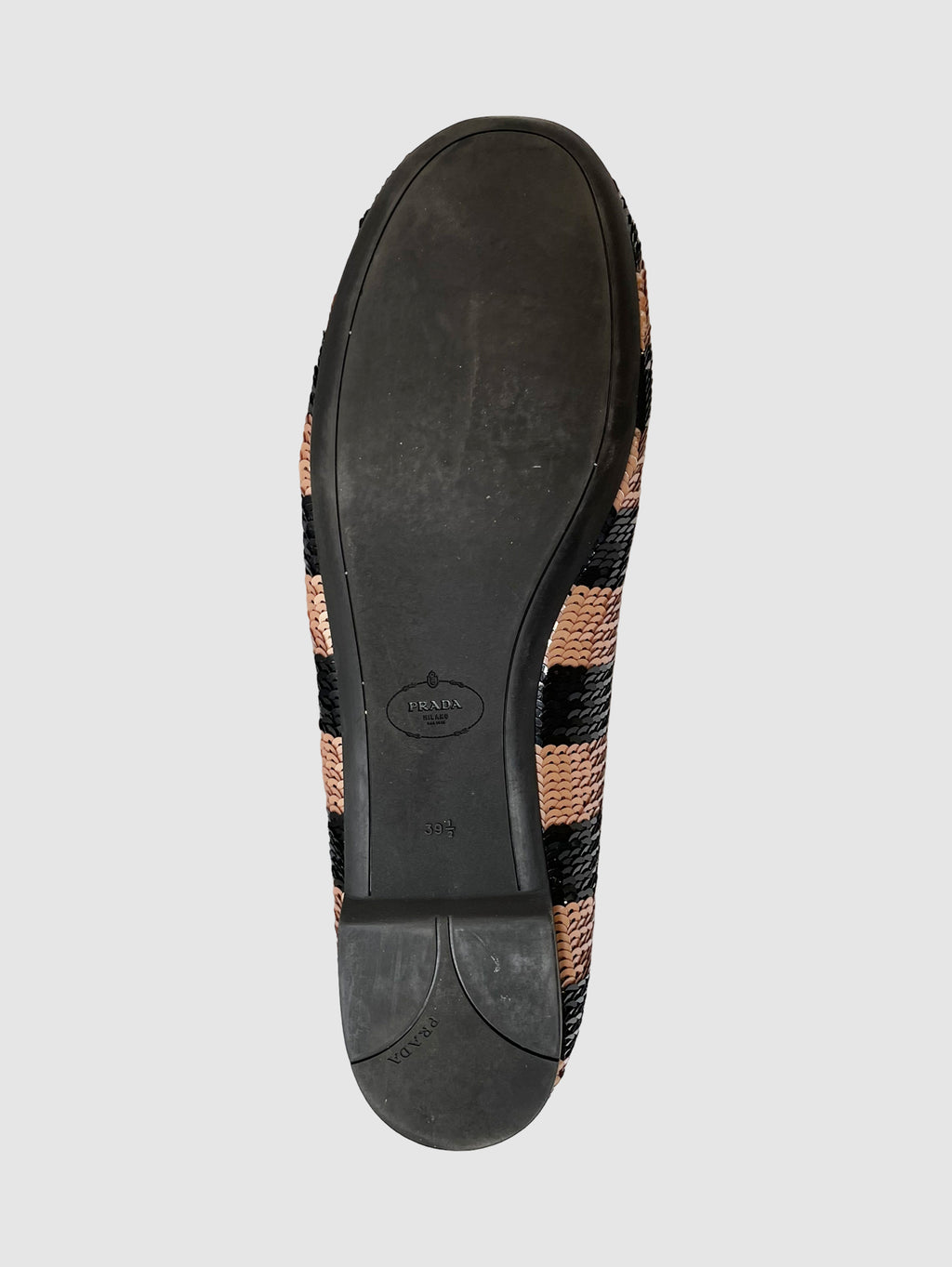 Stripe Sequin Ballerina Flats - Size 40