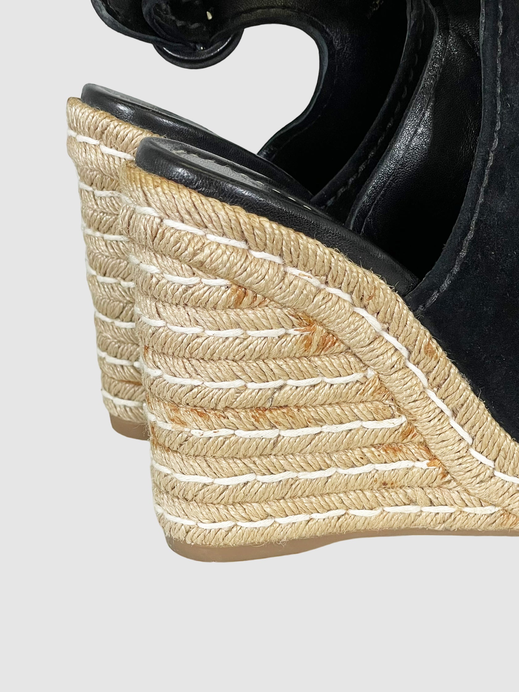 Suede Espadrille Wedges - Size 35