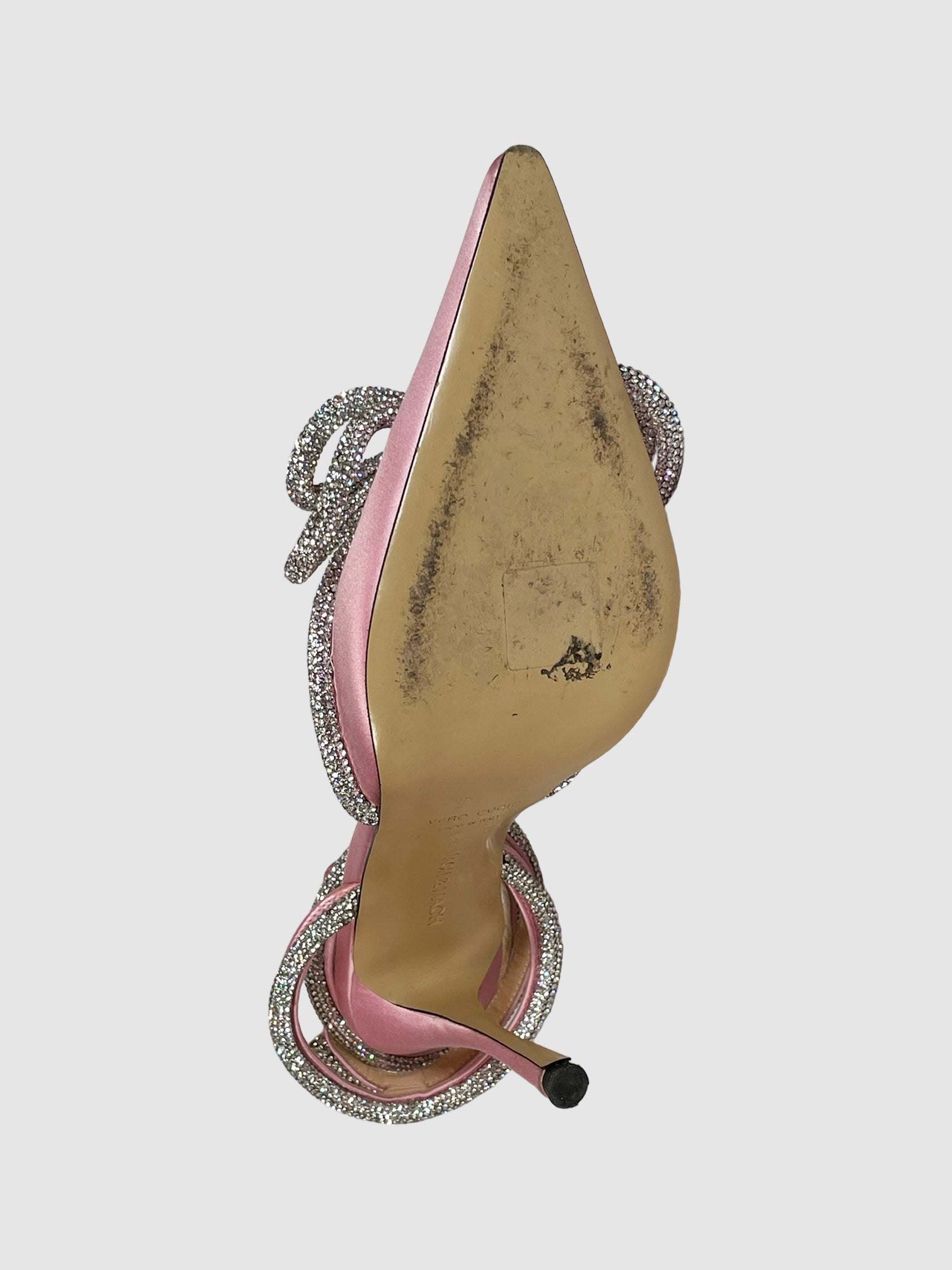 Mach & Mach Double Bow 110 Crystal and Silk-Satin Pumps - Size 37