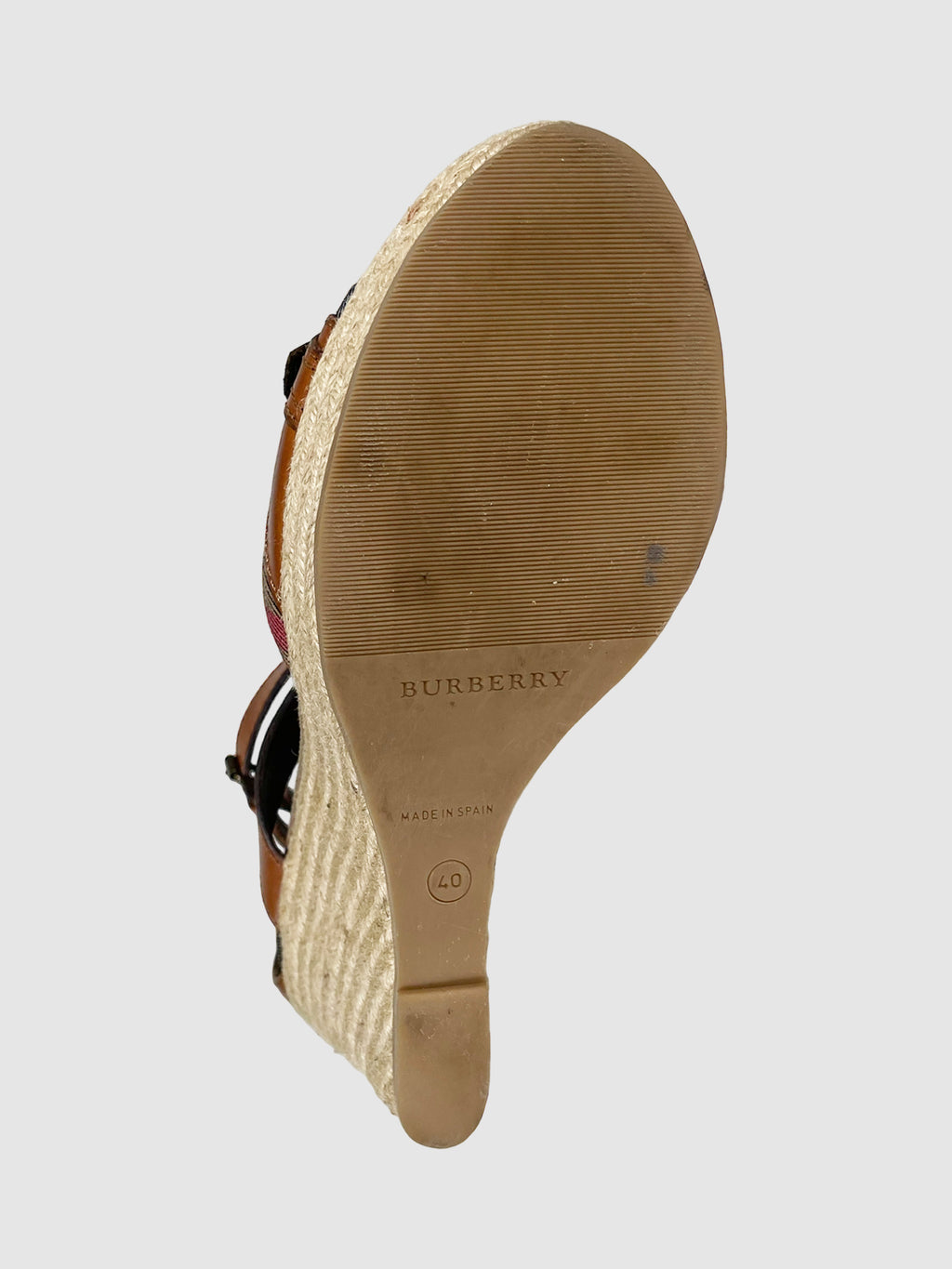 Nova Check Canvas Espadrille Wedges - Size 40