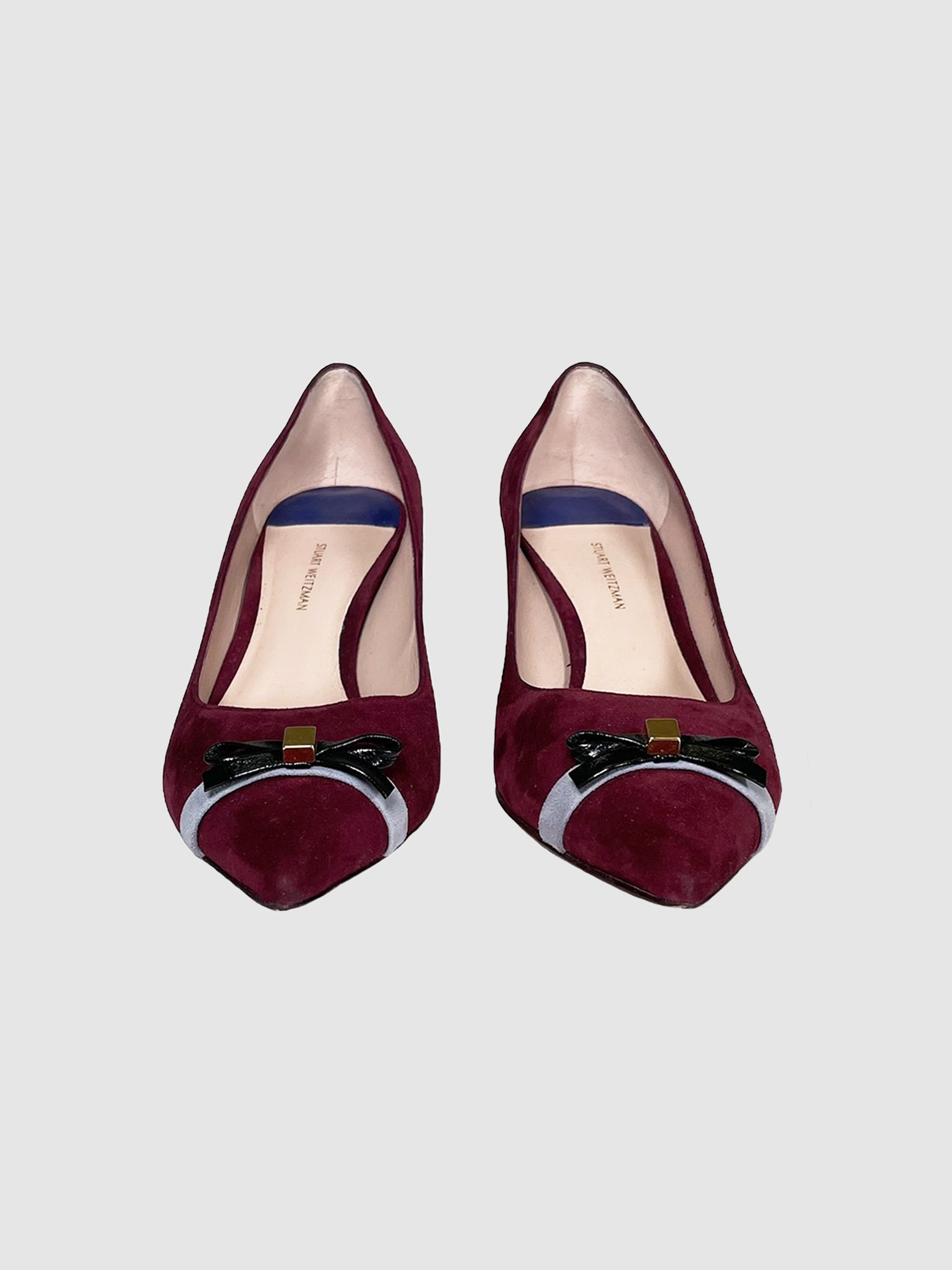 Suede Pumps with Bow - Size 8