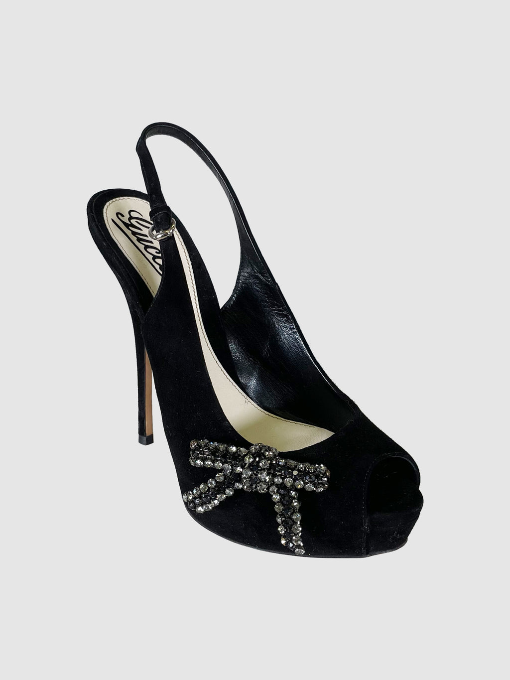 Suede Slingback Platform Pumps - Size 38.5