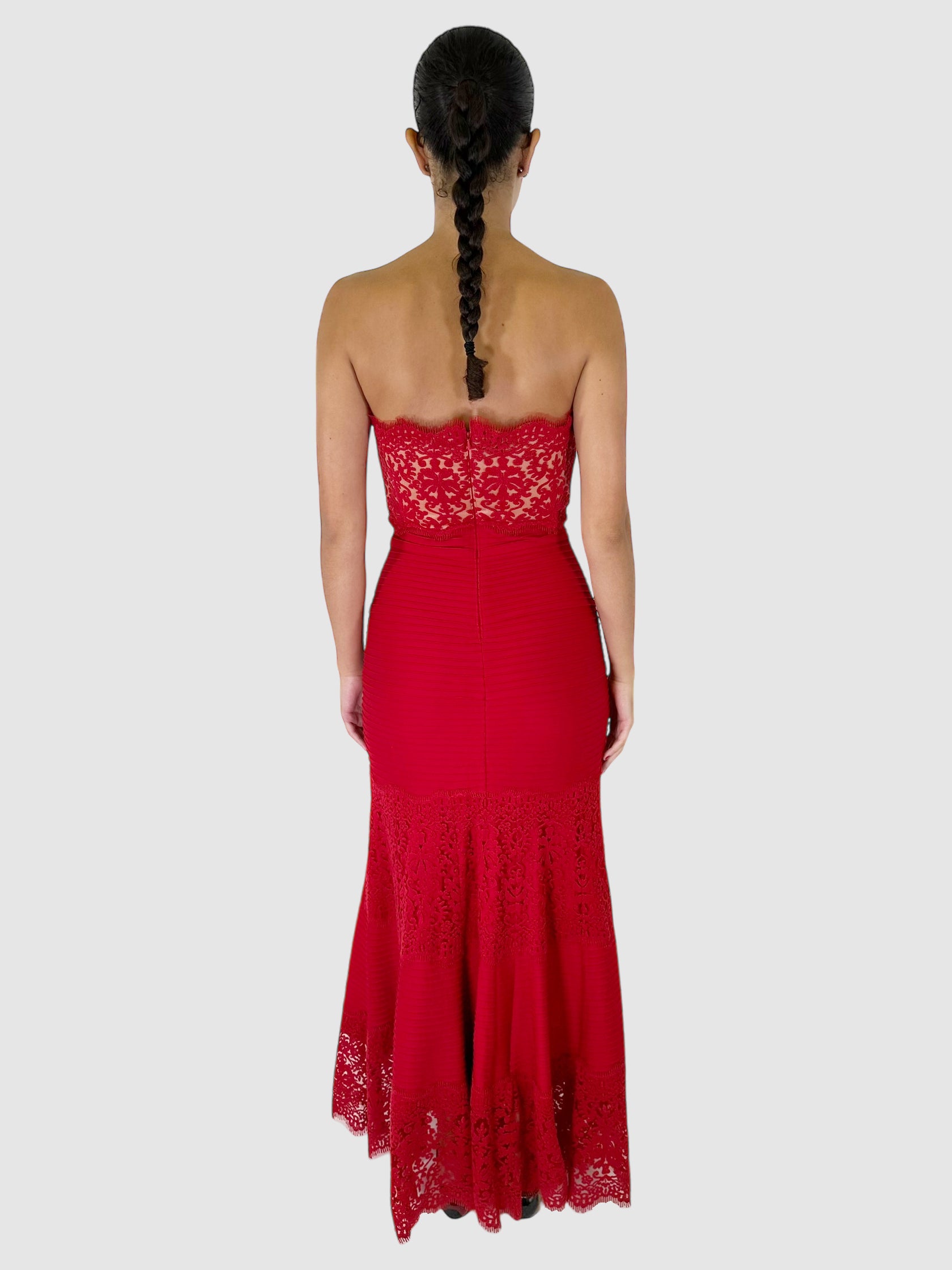 Lace Detailing Textured Maxi Dress - Size S