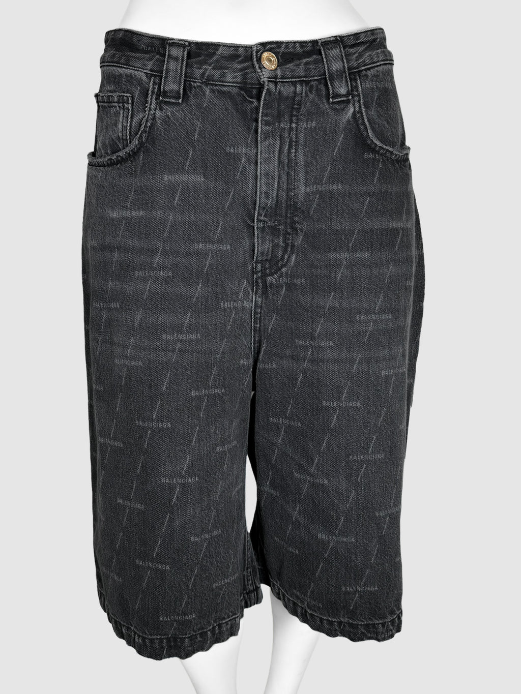 Logo Mid Rise Denim Shorts - Size 26