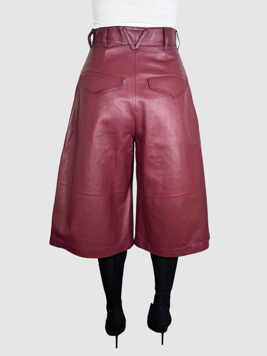 Pleated Leather Culottes