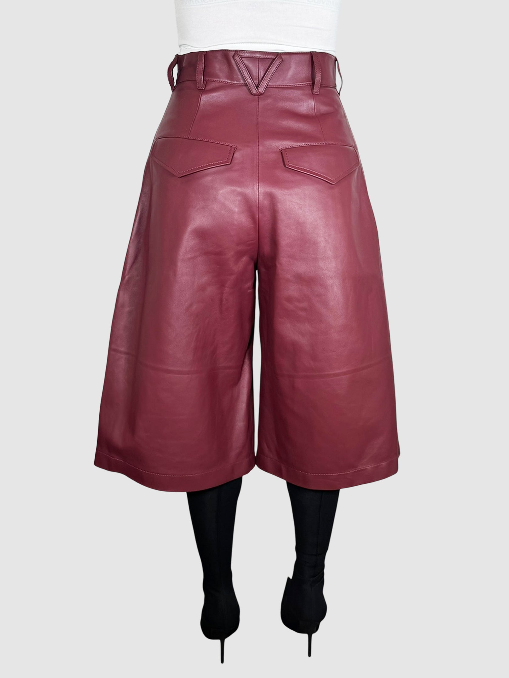 Pleated Leather Culottes