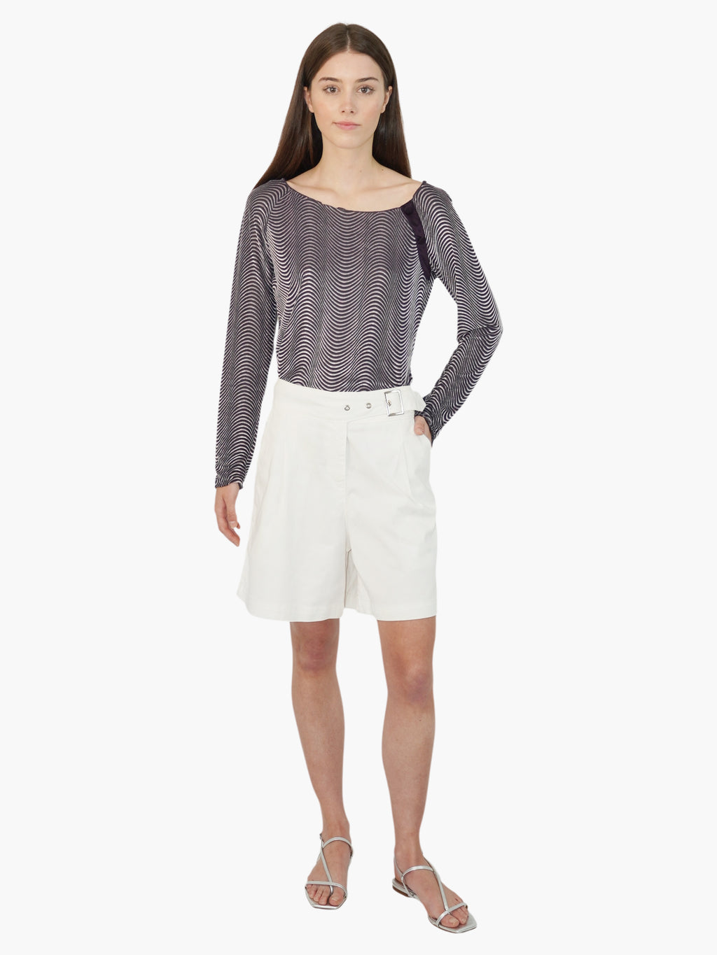High-Waisted Pleated Shorts