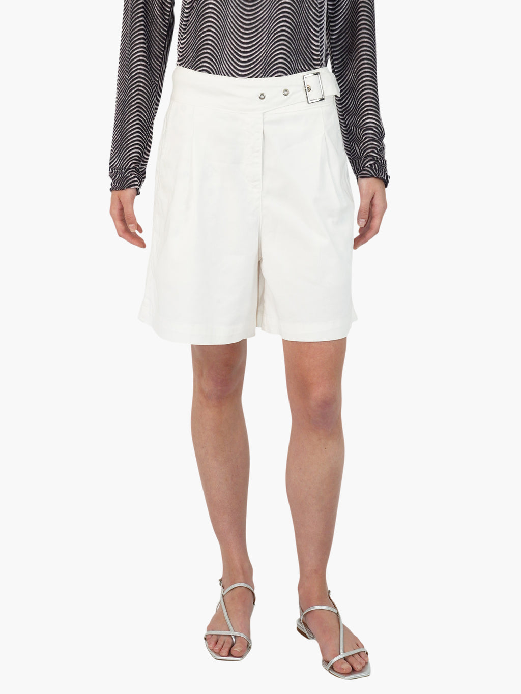 High-Waisted Pleated Shorts