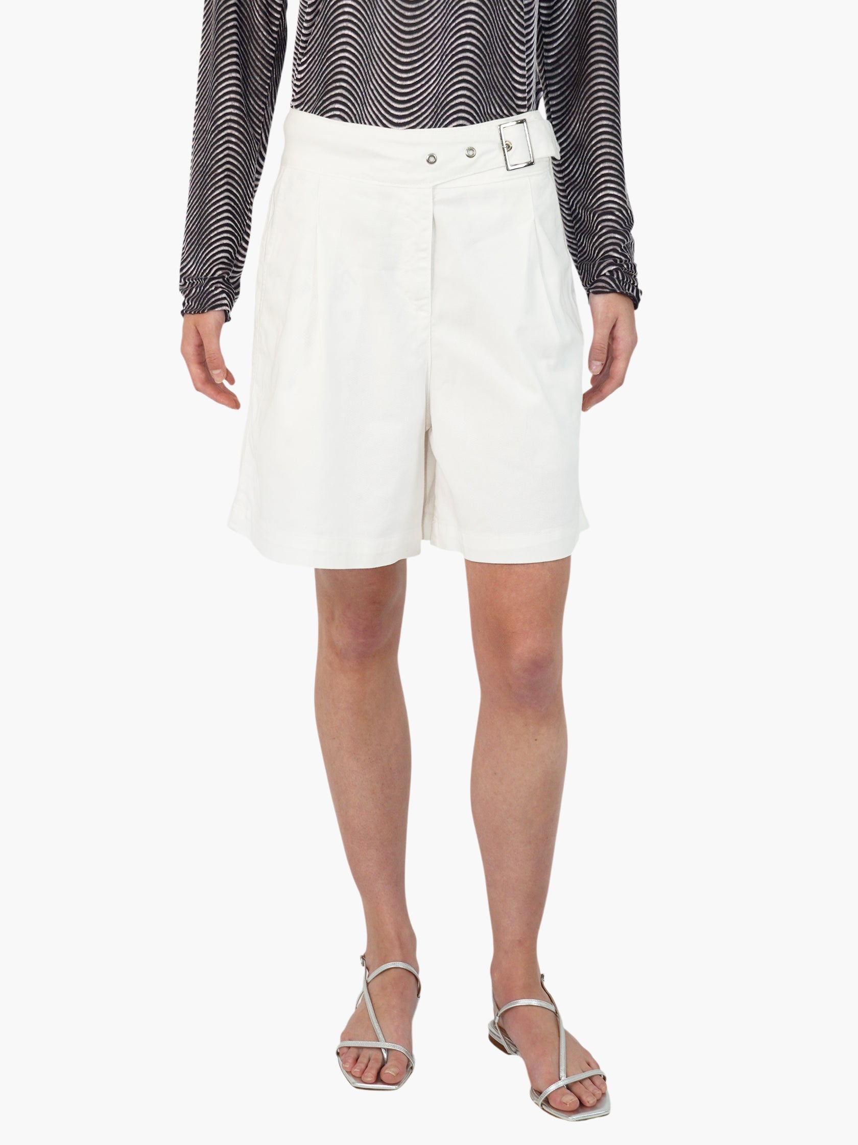 High-Waisted Pleated Shorts