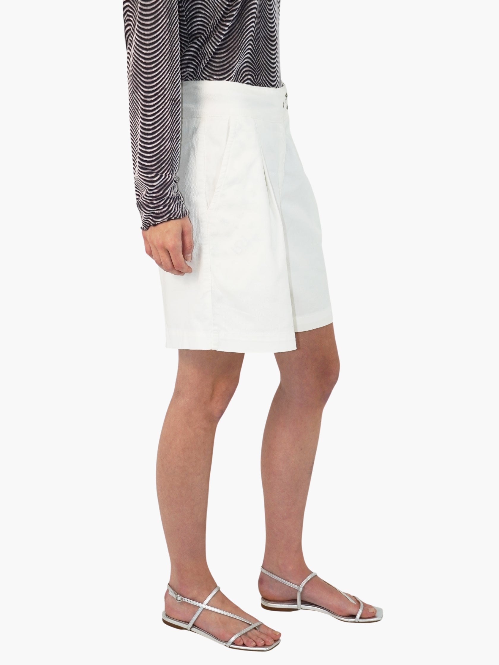 High-Waisted Pleated Shorts