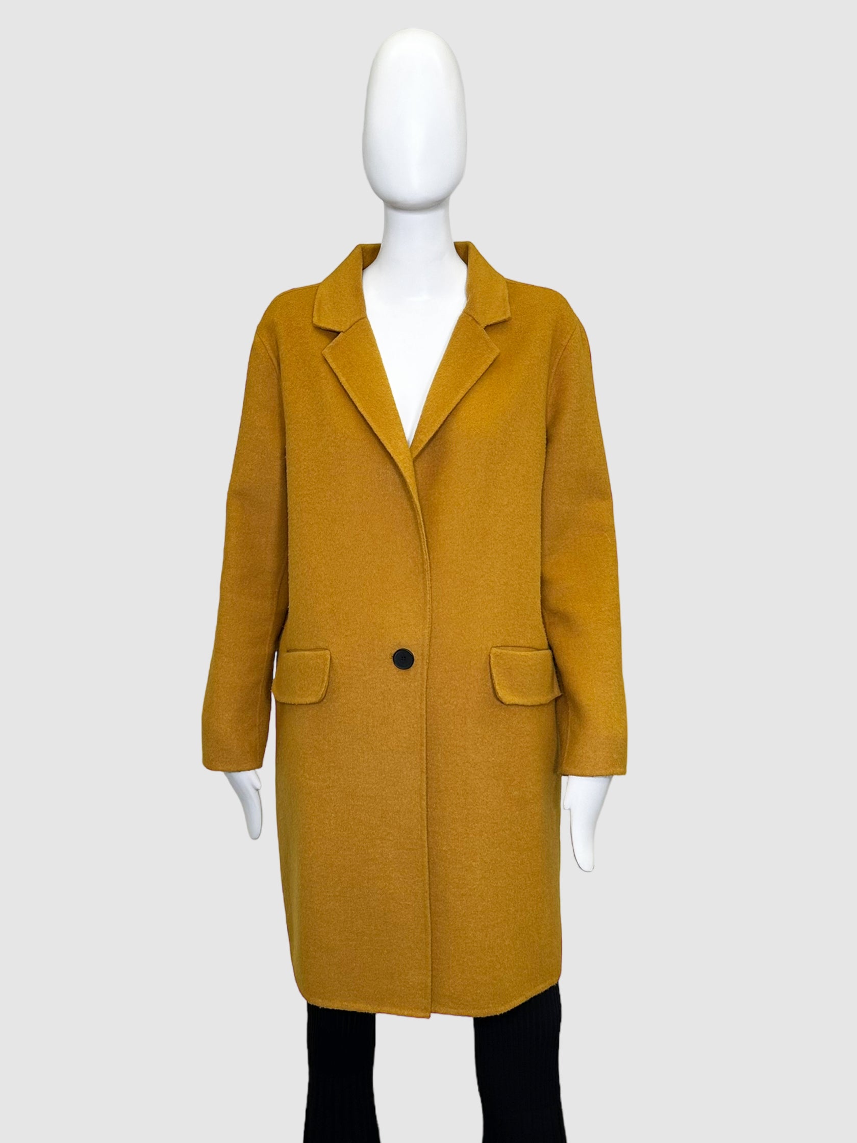 Wool Single-Button Coat - Size 38