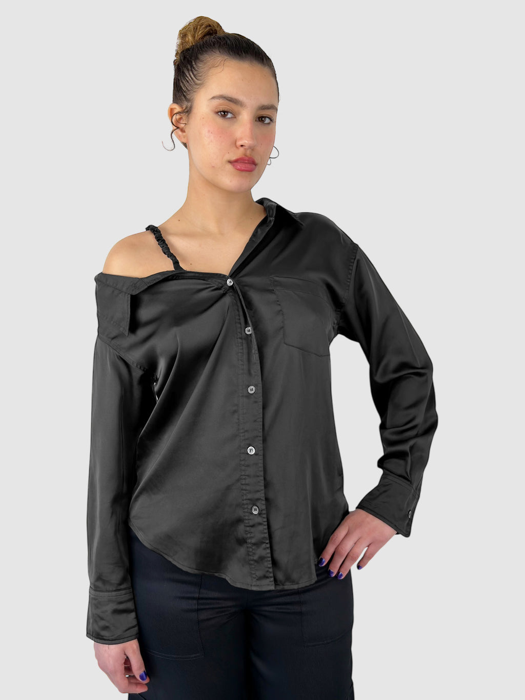 Silk Button-Up Top