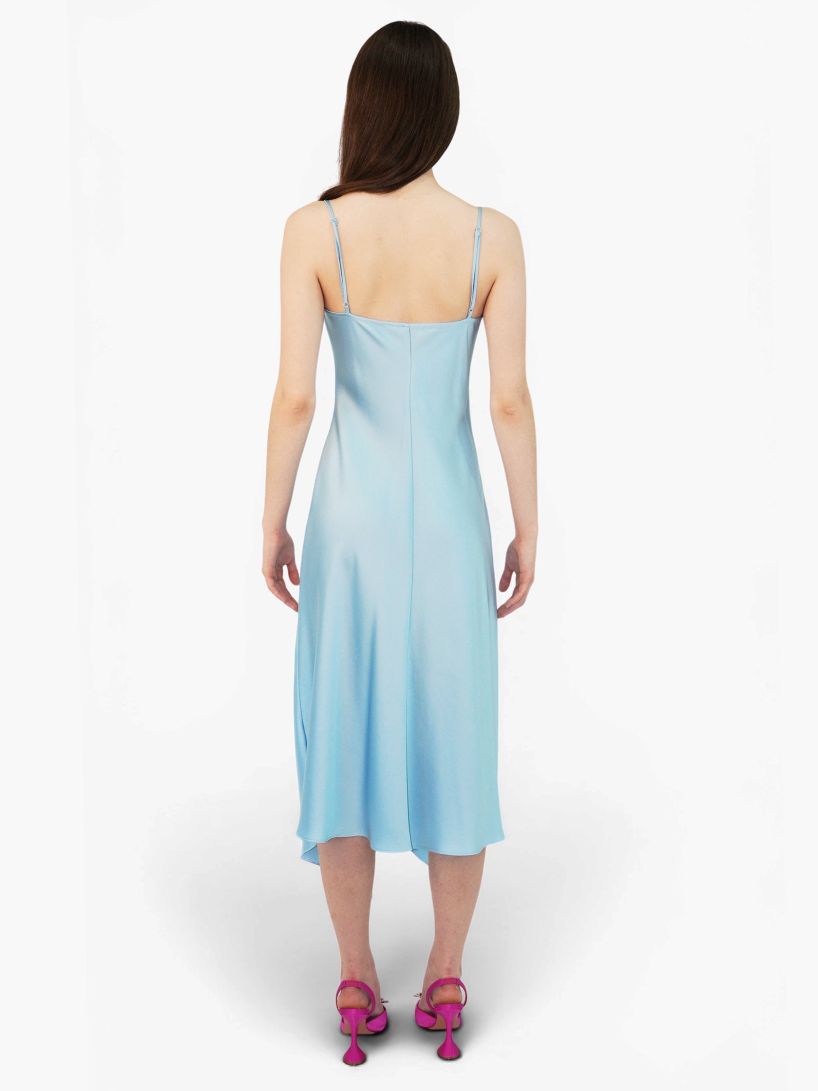 Satin Cowl Neck Dress