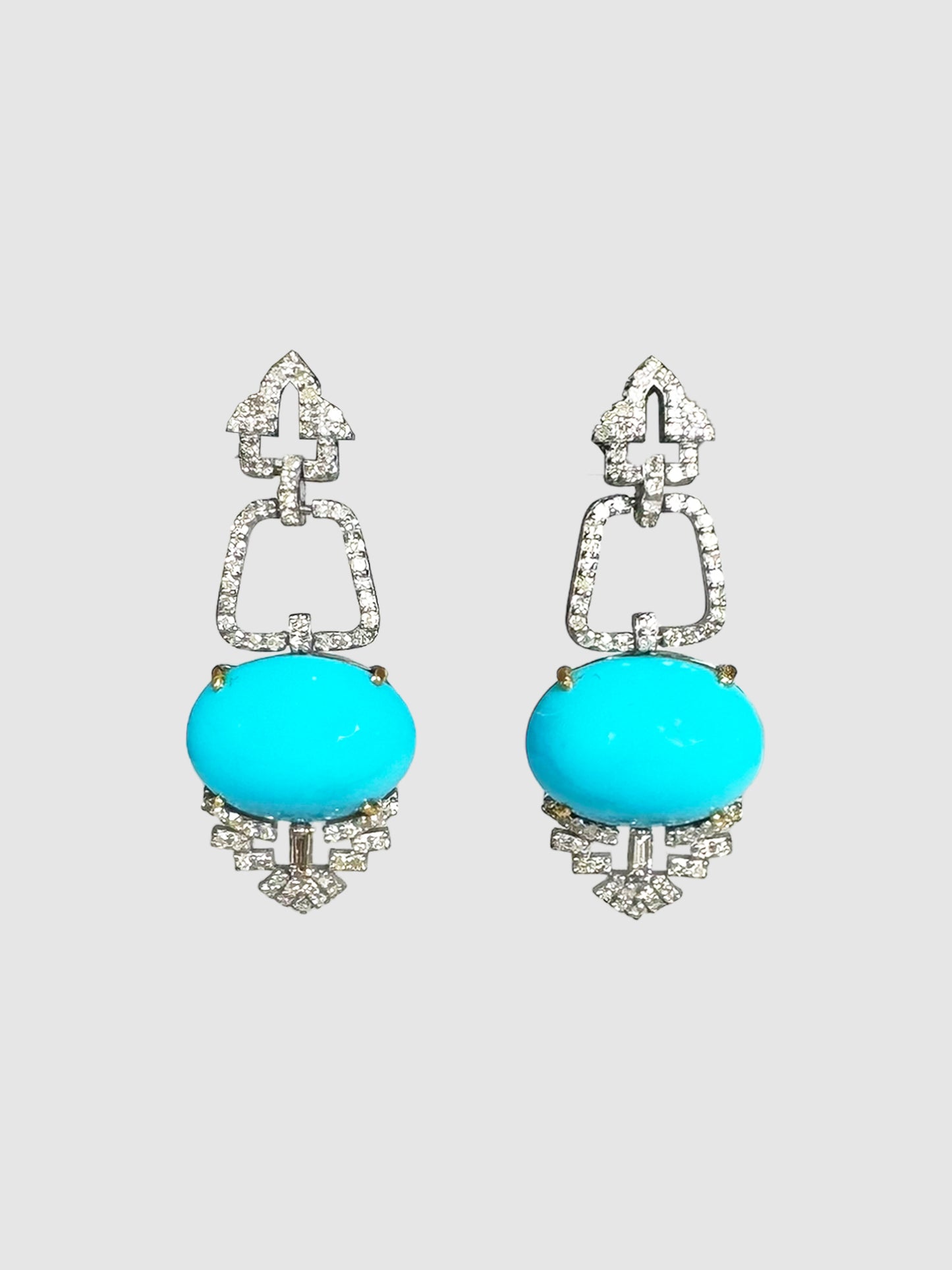 Victorian Turquoise and Diamond Earrings