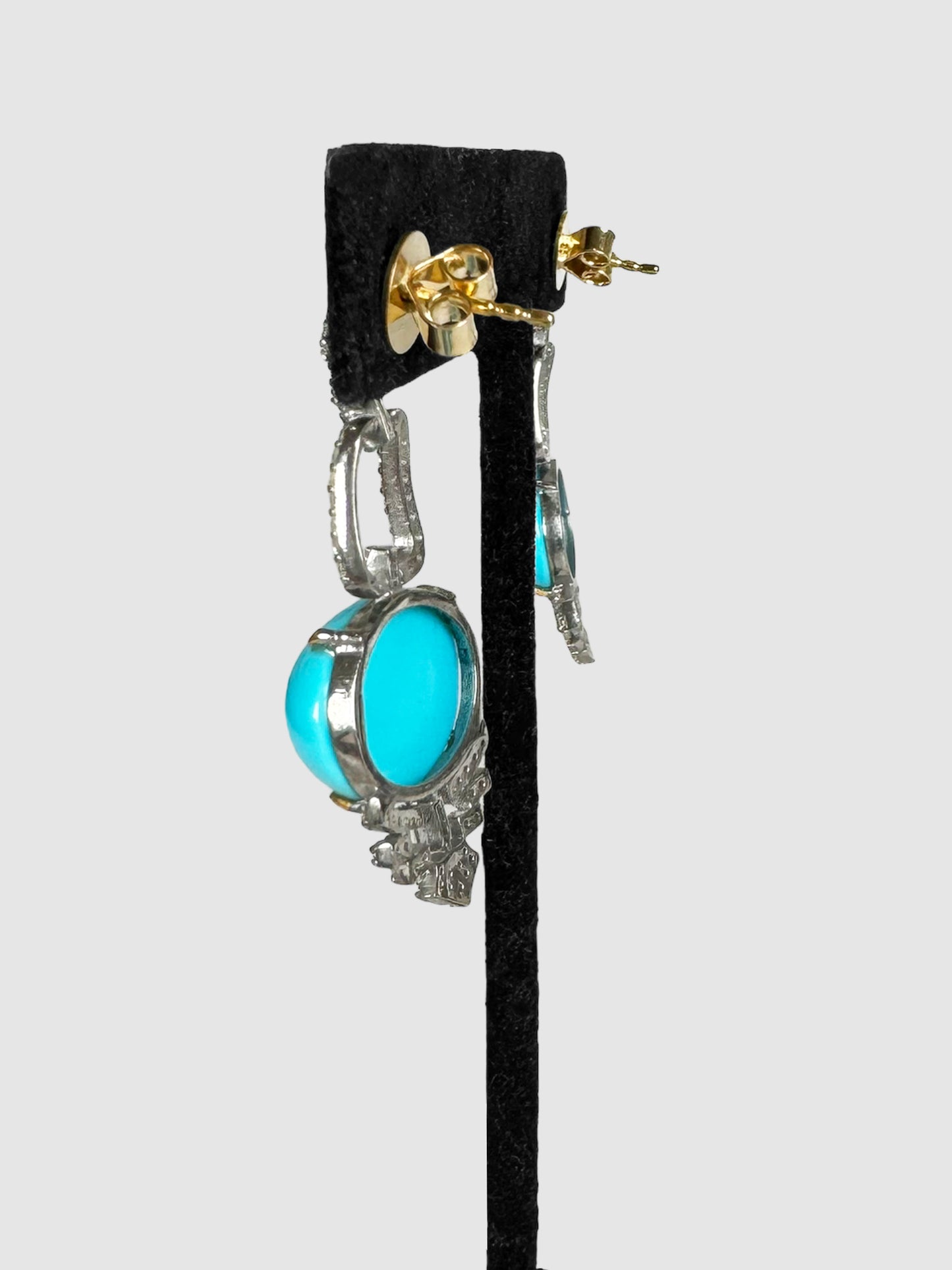 Victorian Turquoise and Diamond Earrings